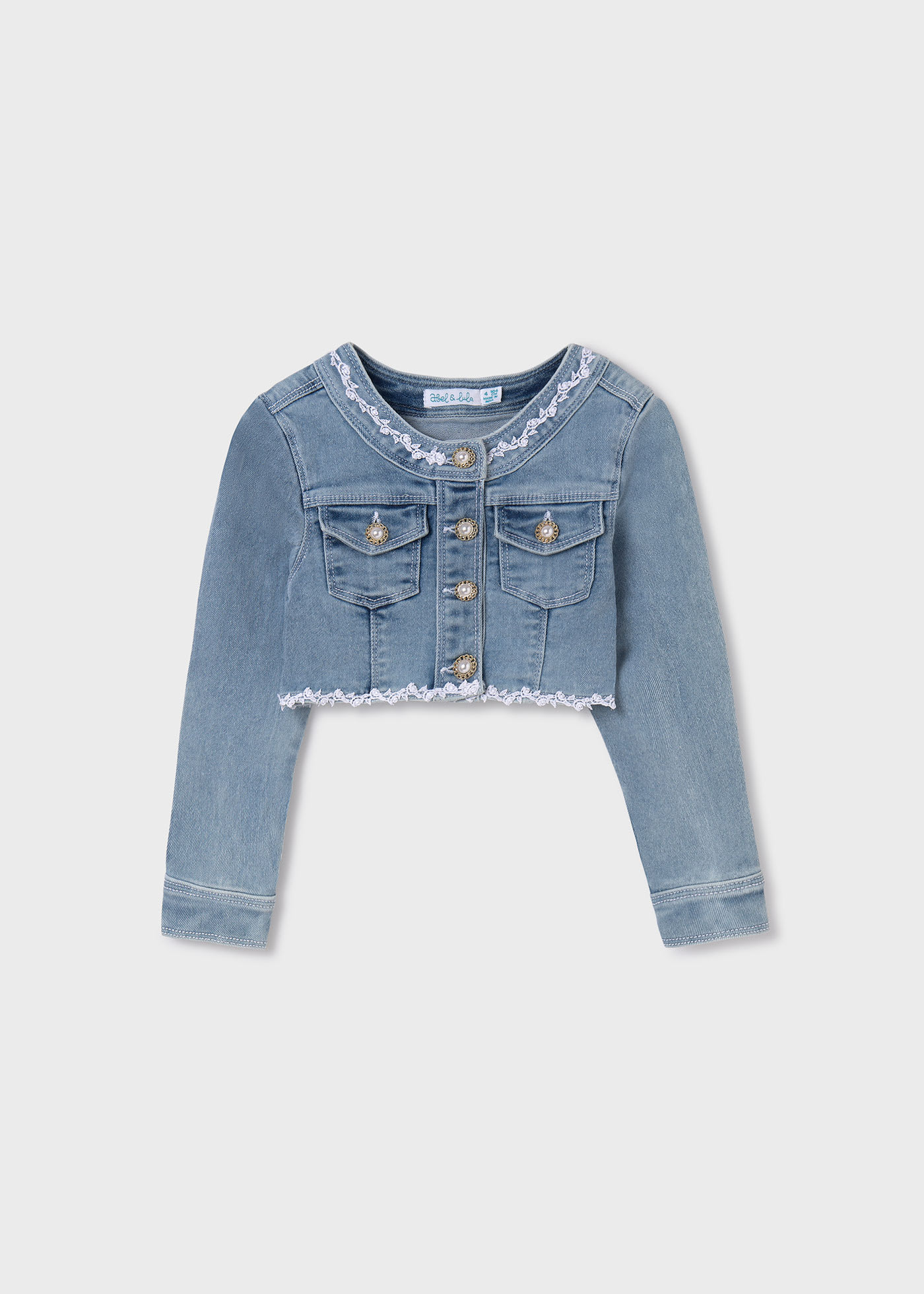 Giacca jeans con applicazioni bambina