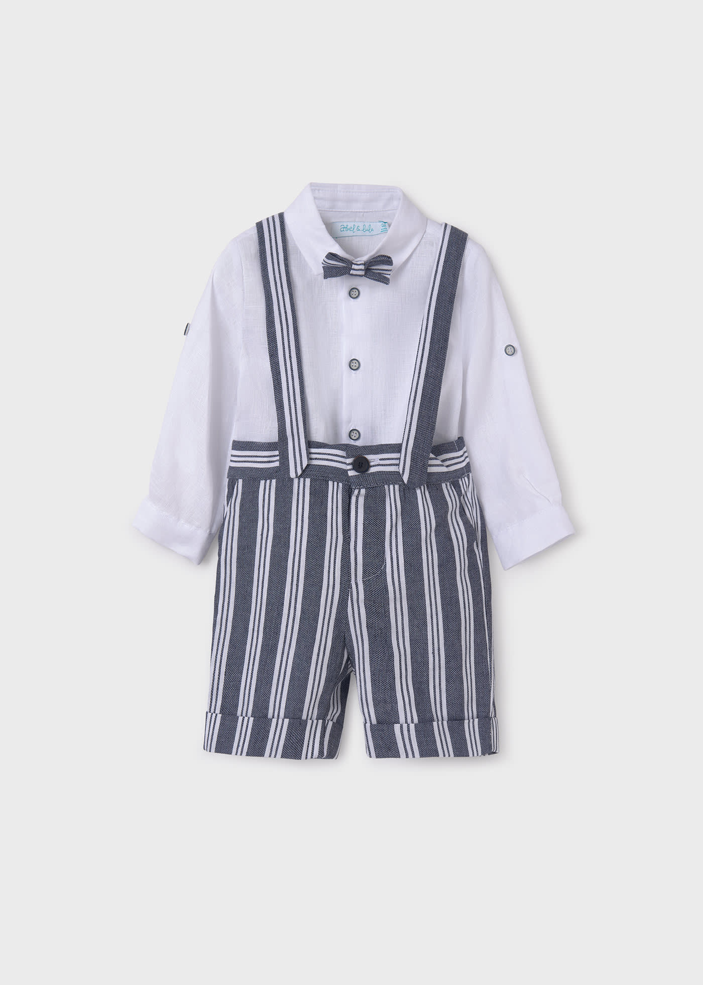 Baby 3-piece set striped dungaree