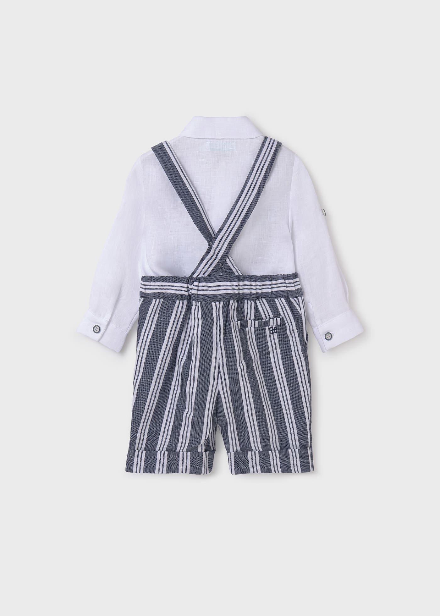 Baby 3-piece set striped dungaree