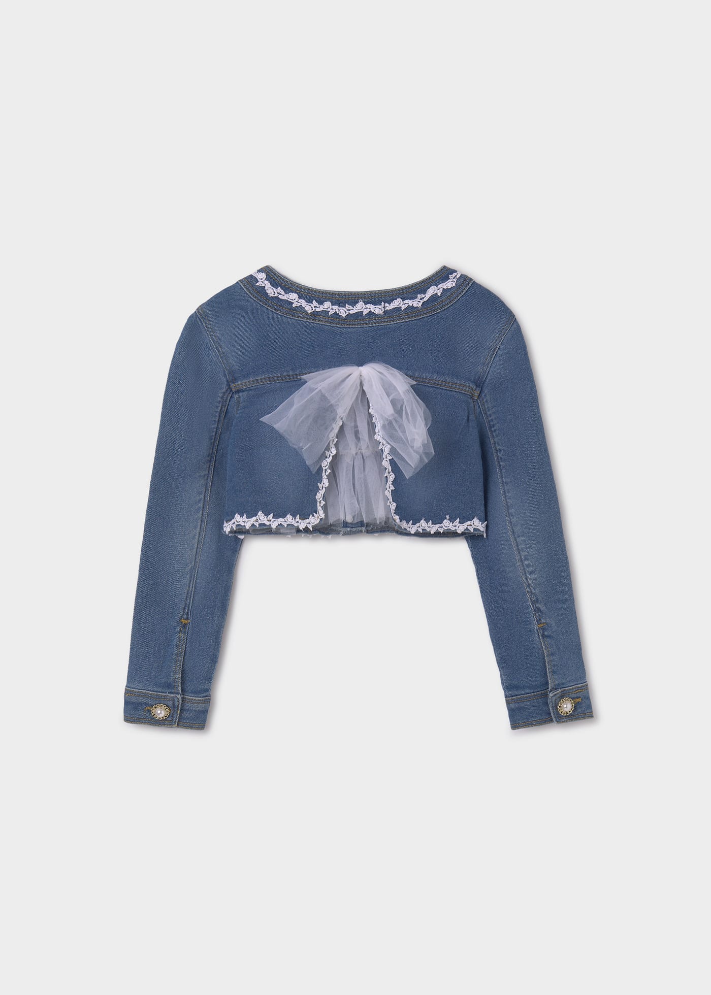Giacca jeans con applicazioni bambina