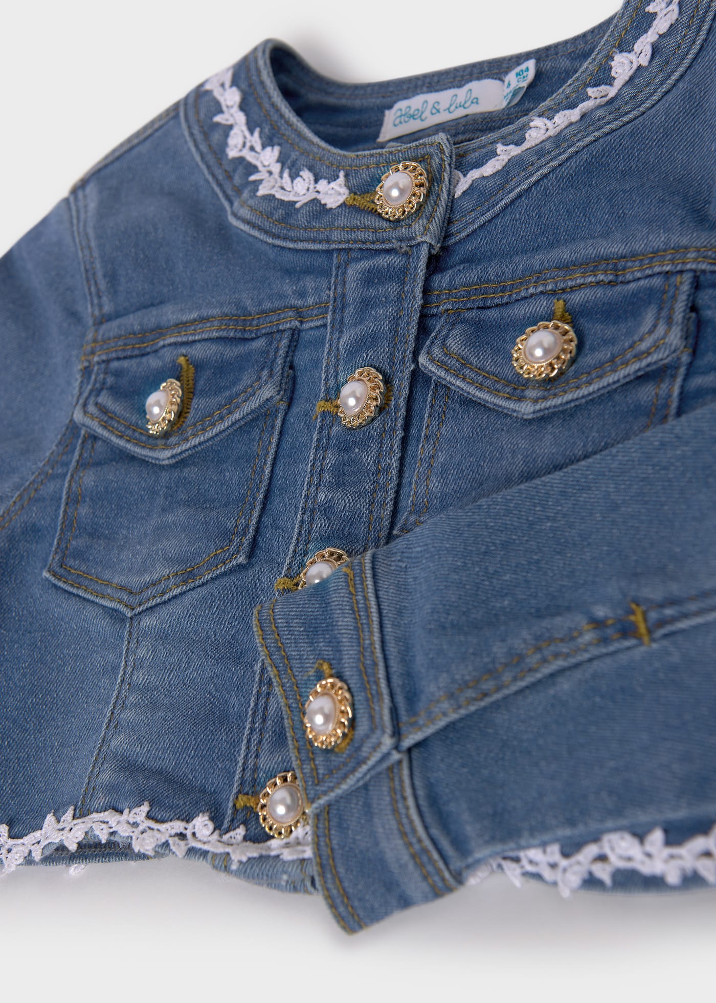 Giacca jeans con applicazioni bambina