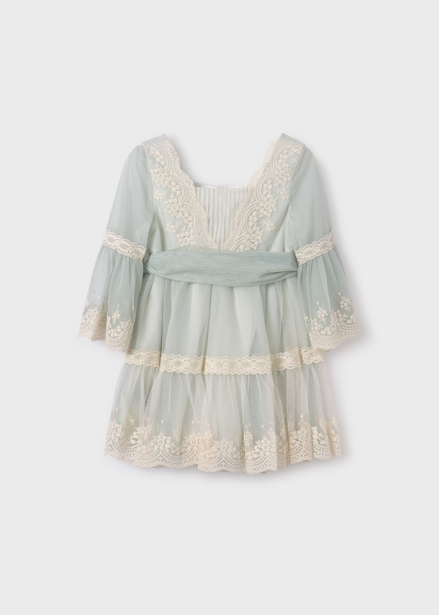 Girl Embroidered Lace Tulle Dress