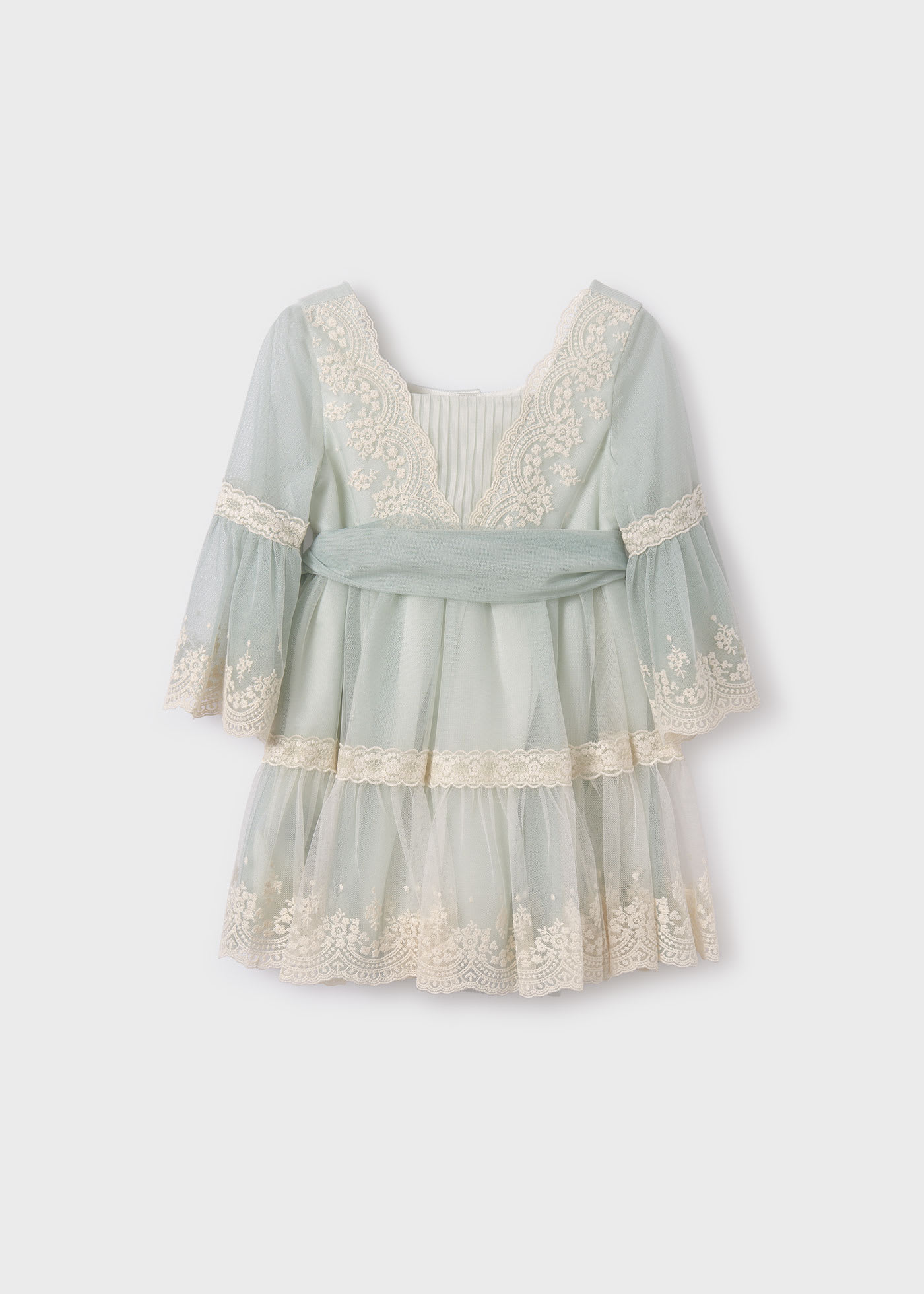 Robe brodée en tulle dentelle fille