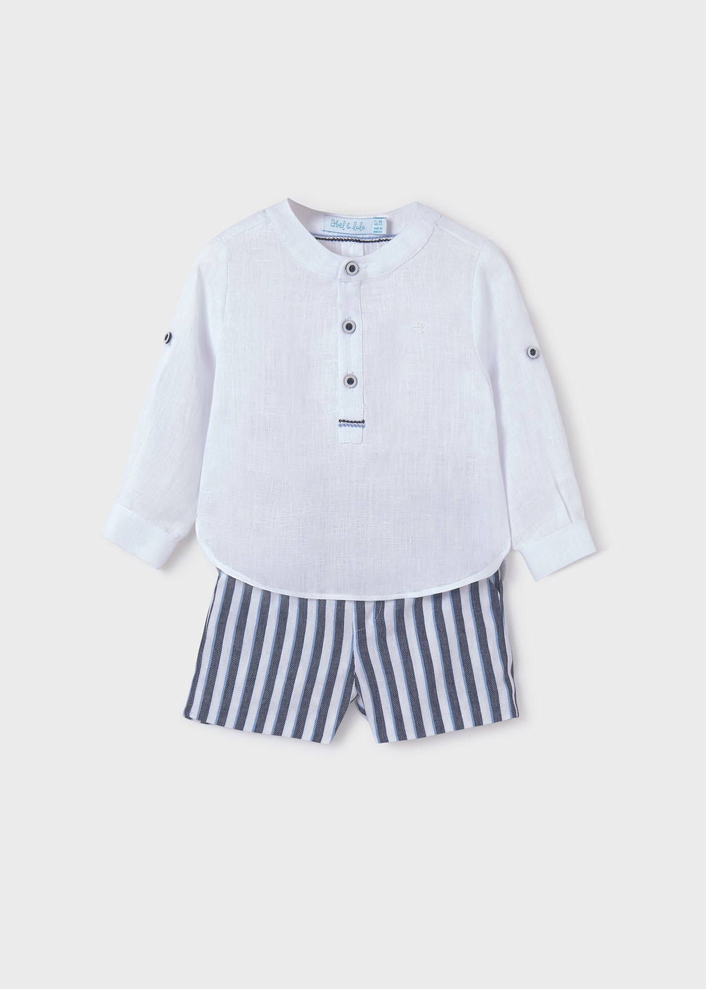 Conjunto lino bermuda bebé