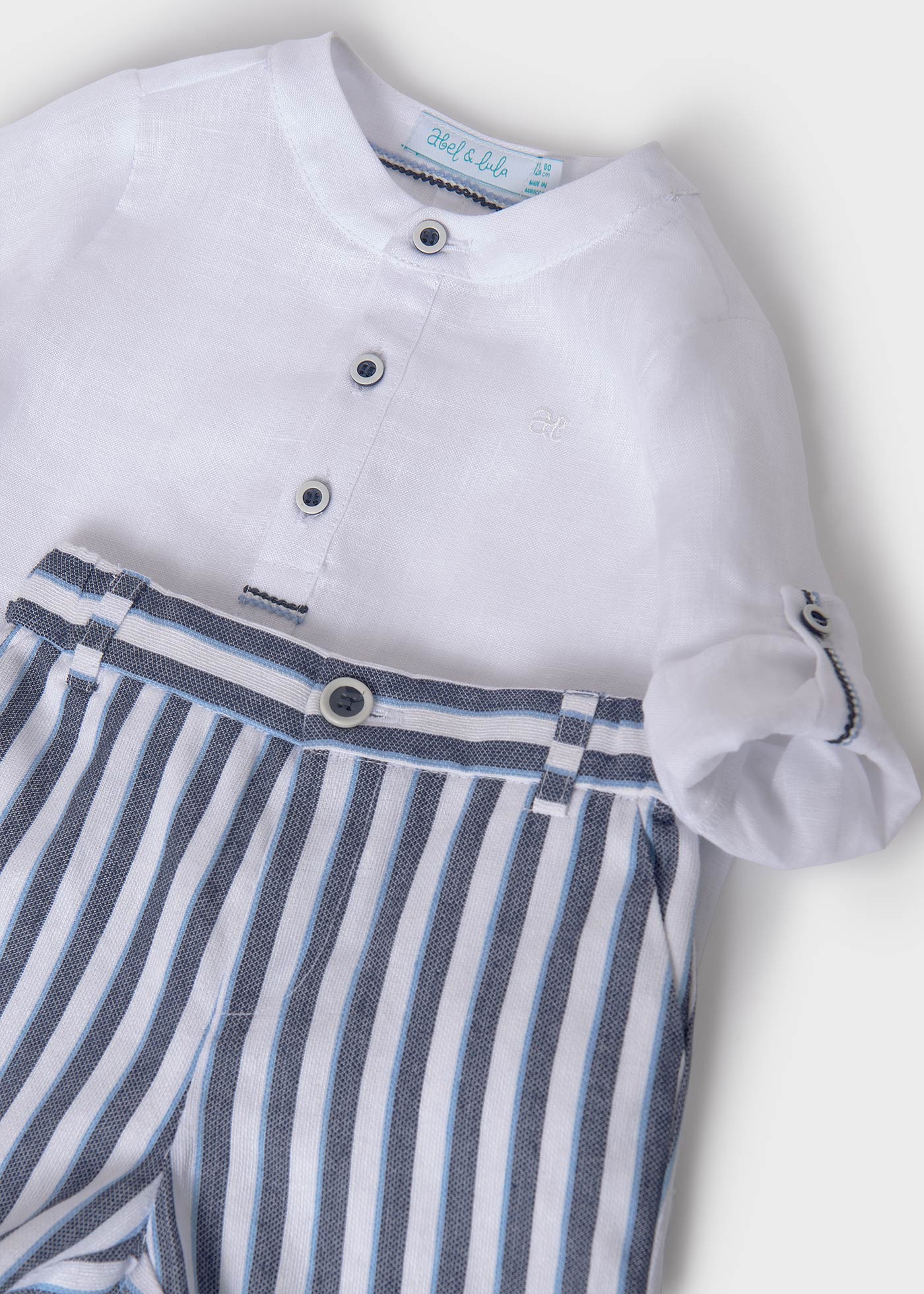 Conjunto lino bermuda bebé
