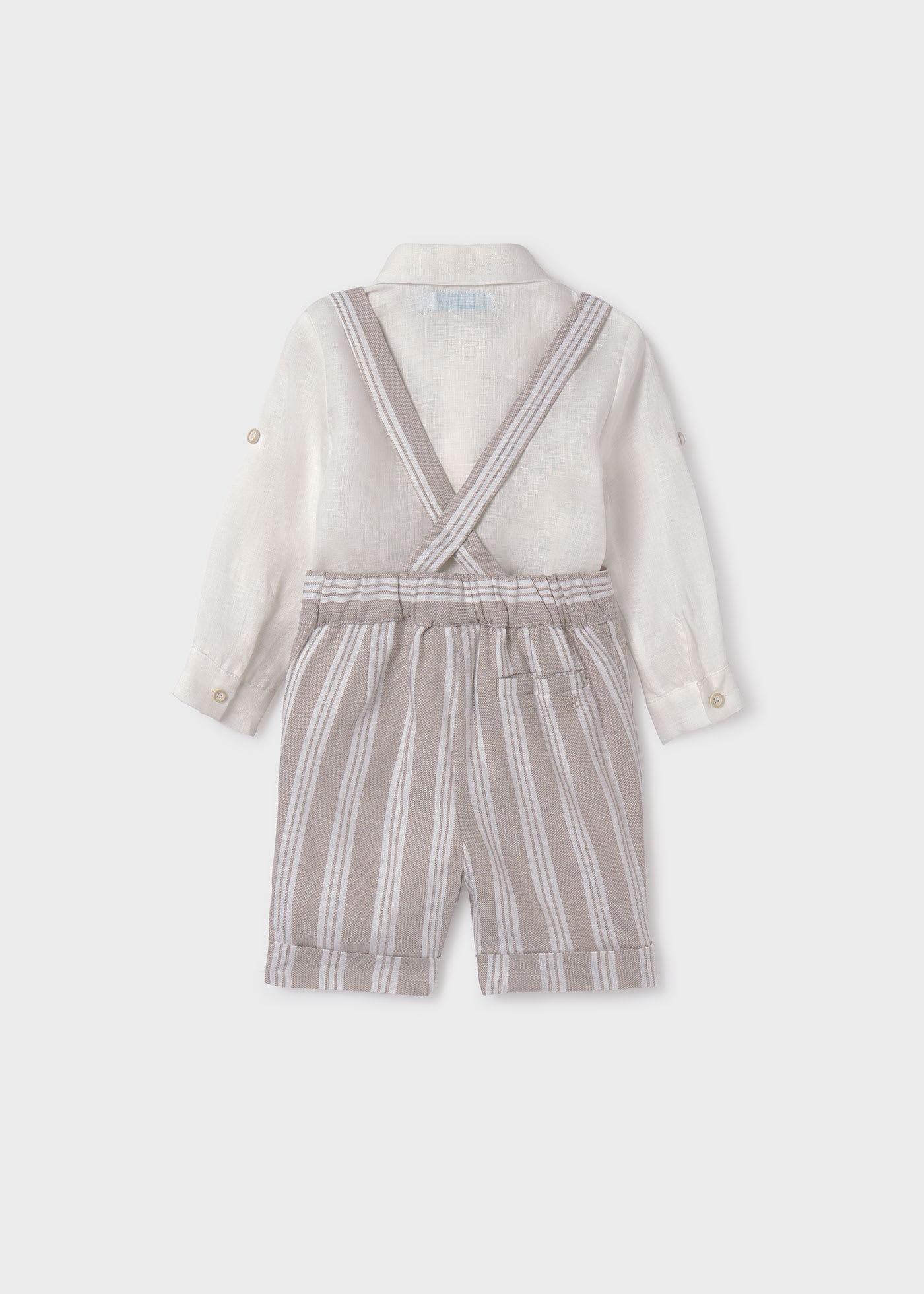 Baby 3-piece set striped dungaree