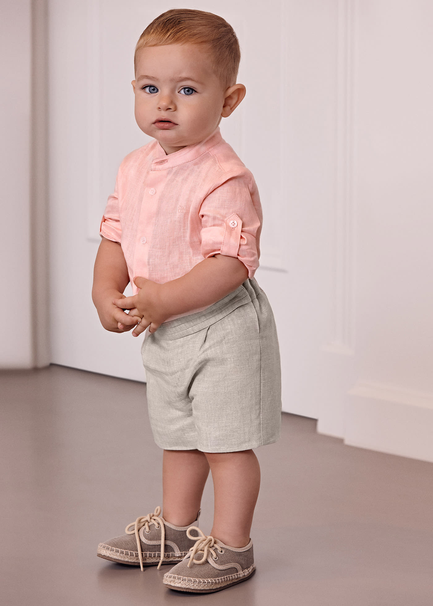 Baby set of linen shorts and shirt