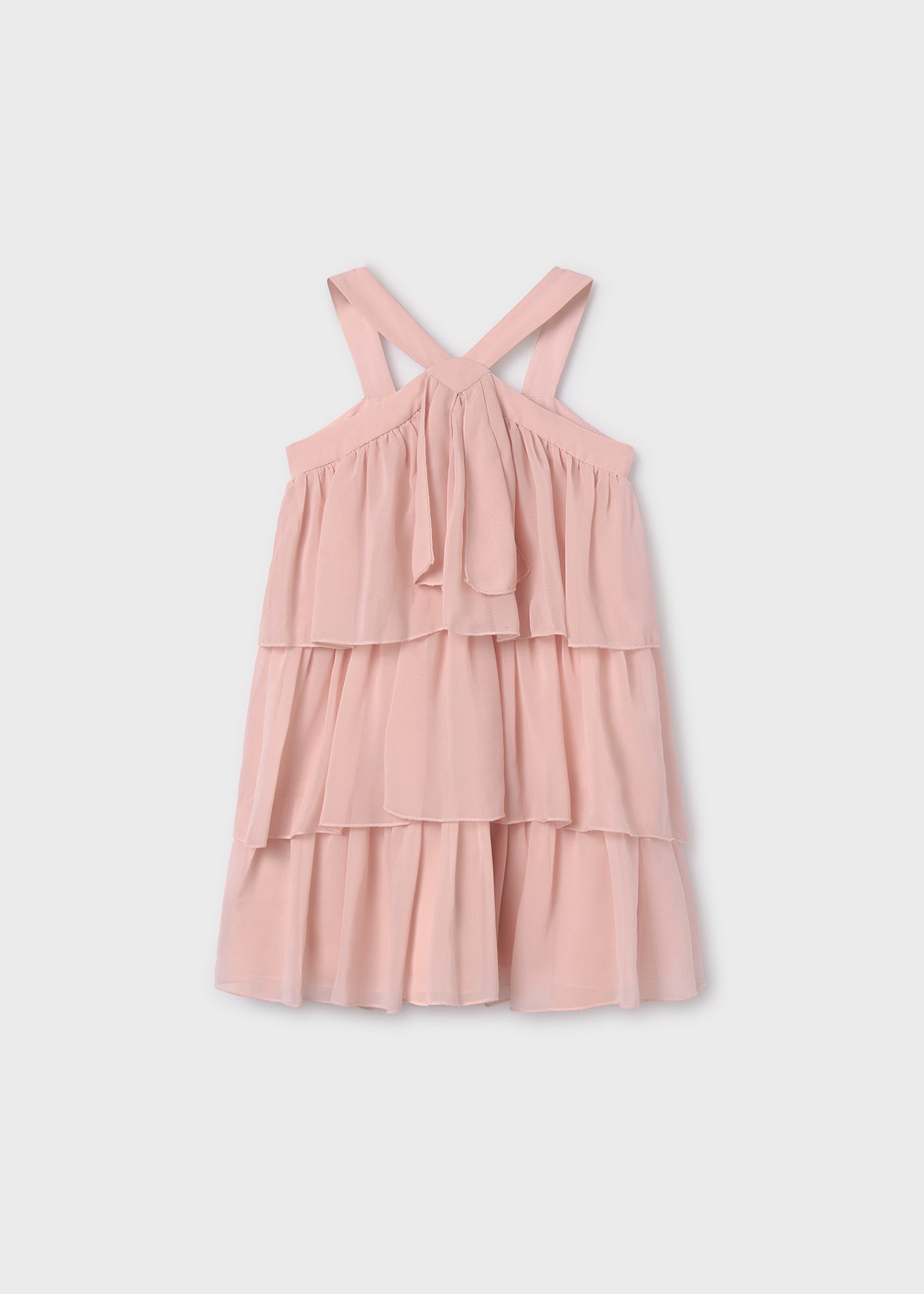 Robe en mousseline de soie à volants pour fille