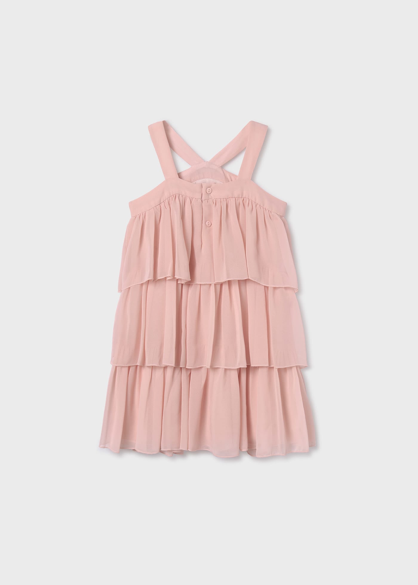 Robe en mousseline de soie à volants pour fille