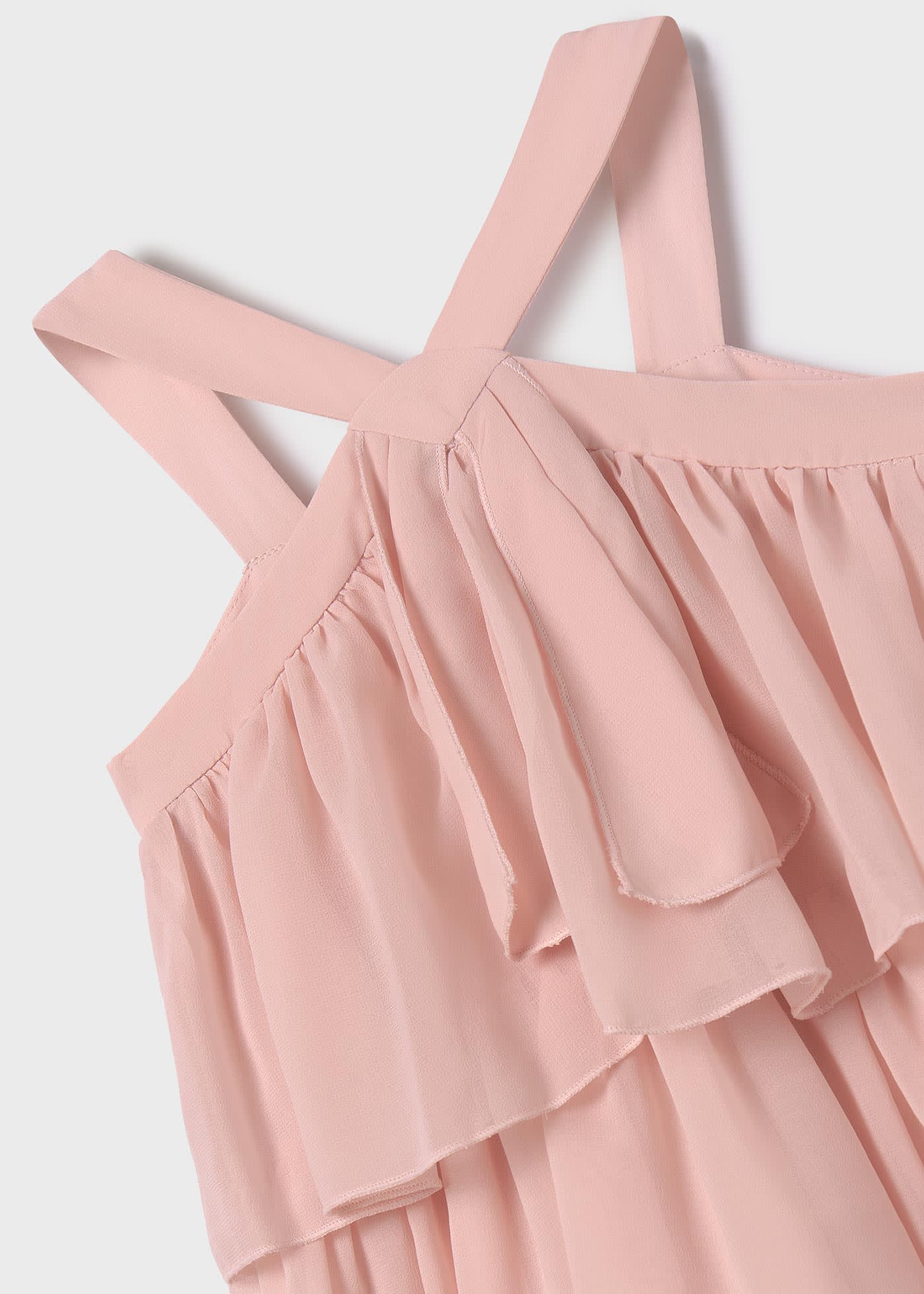 Abito chiffon con volant bambina