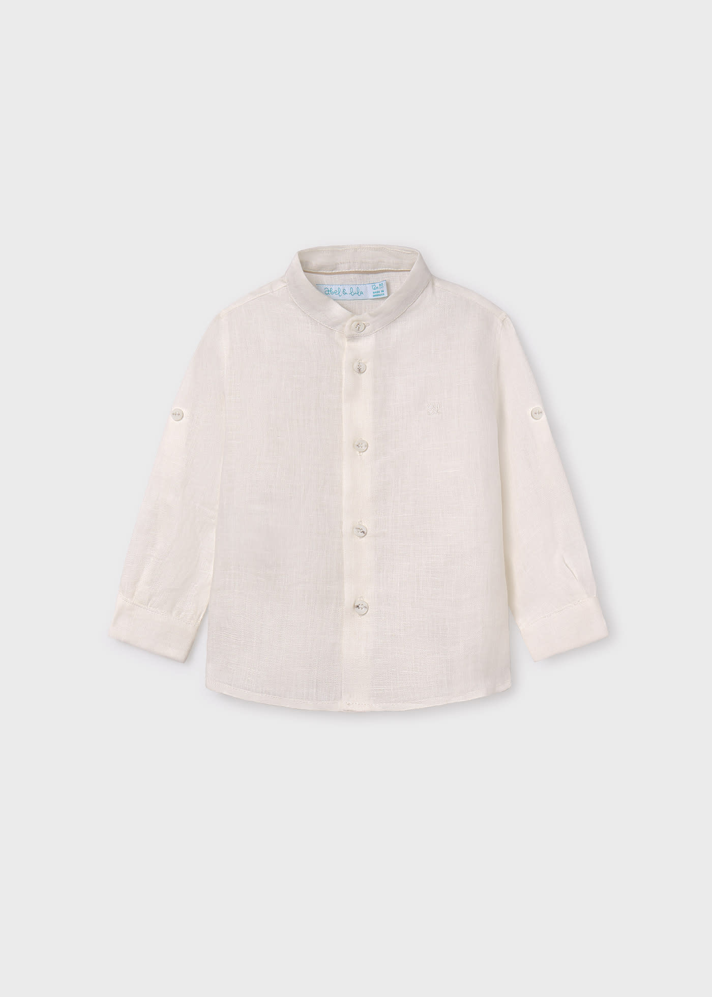 Camicia colletto alla coreana lino neonato Panna Abel Lula
