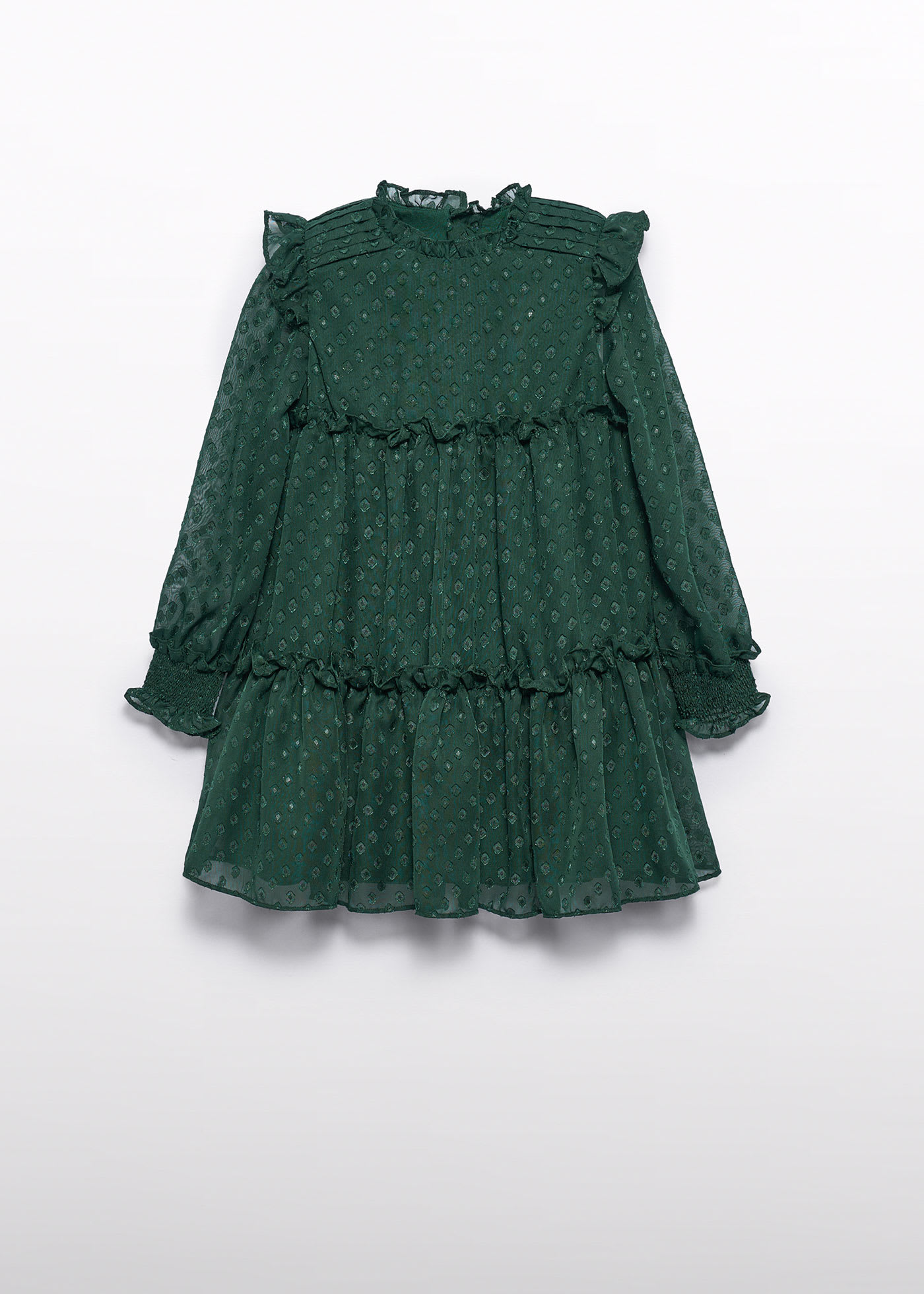 Girls plumeti jacquard dress