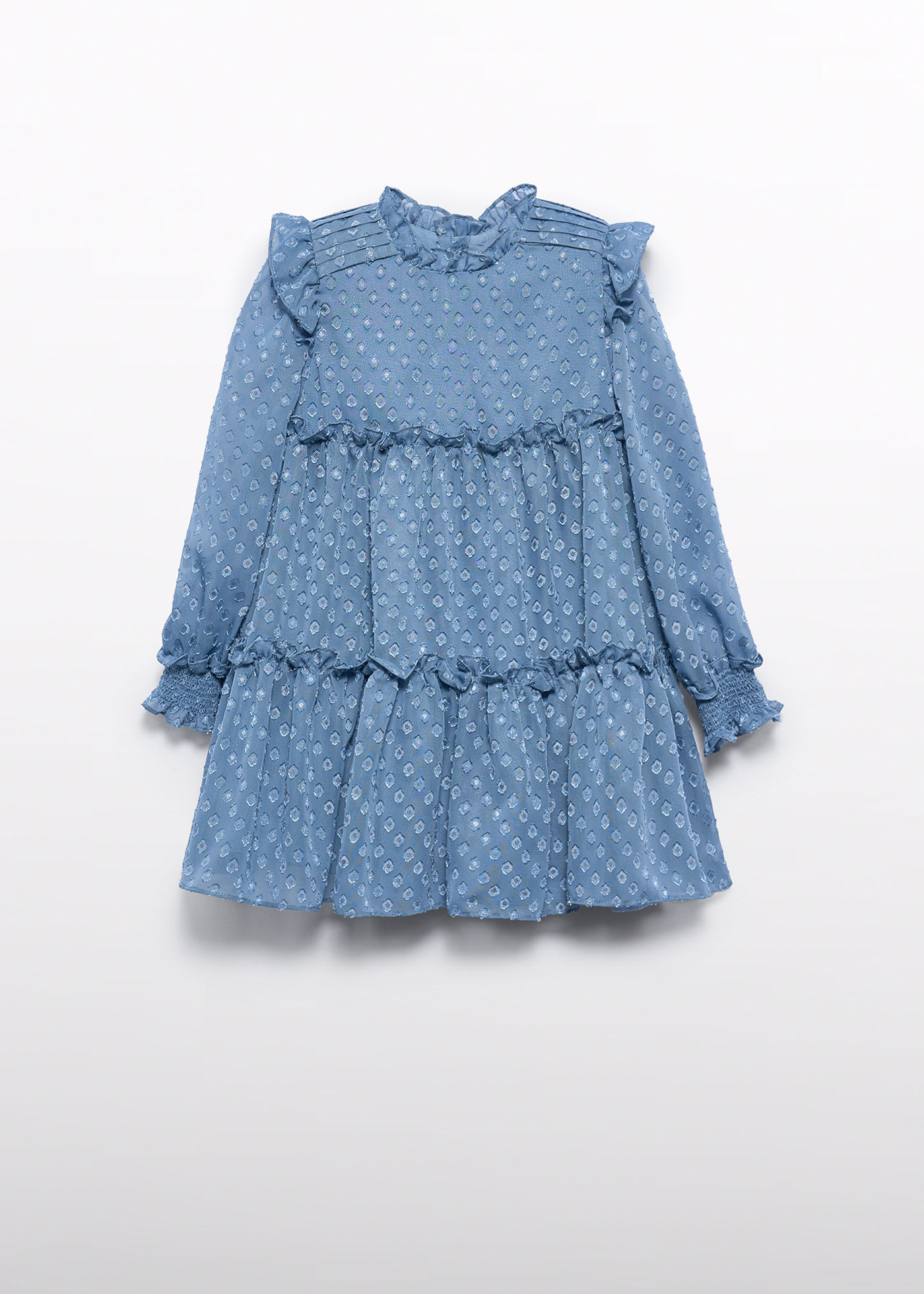 Girl Plumeti Jacquard Chiffon Dress