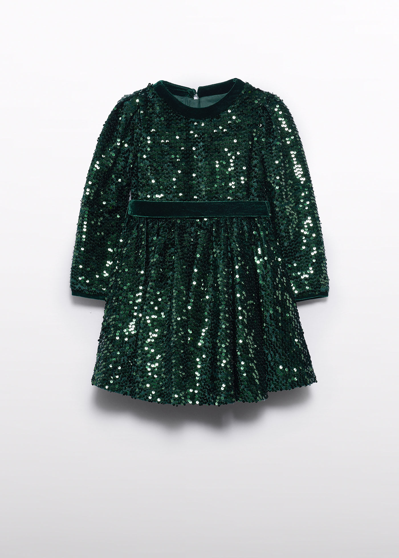 Girl Sequin Velvet Dress