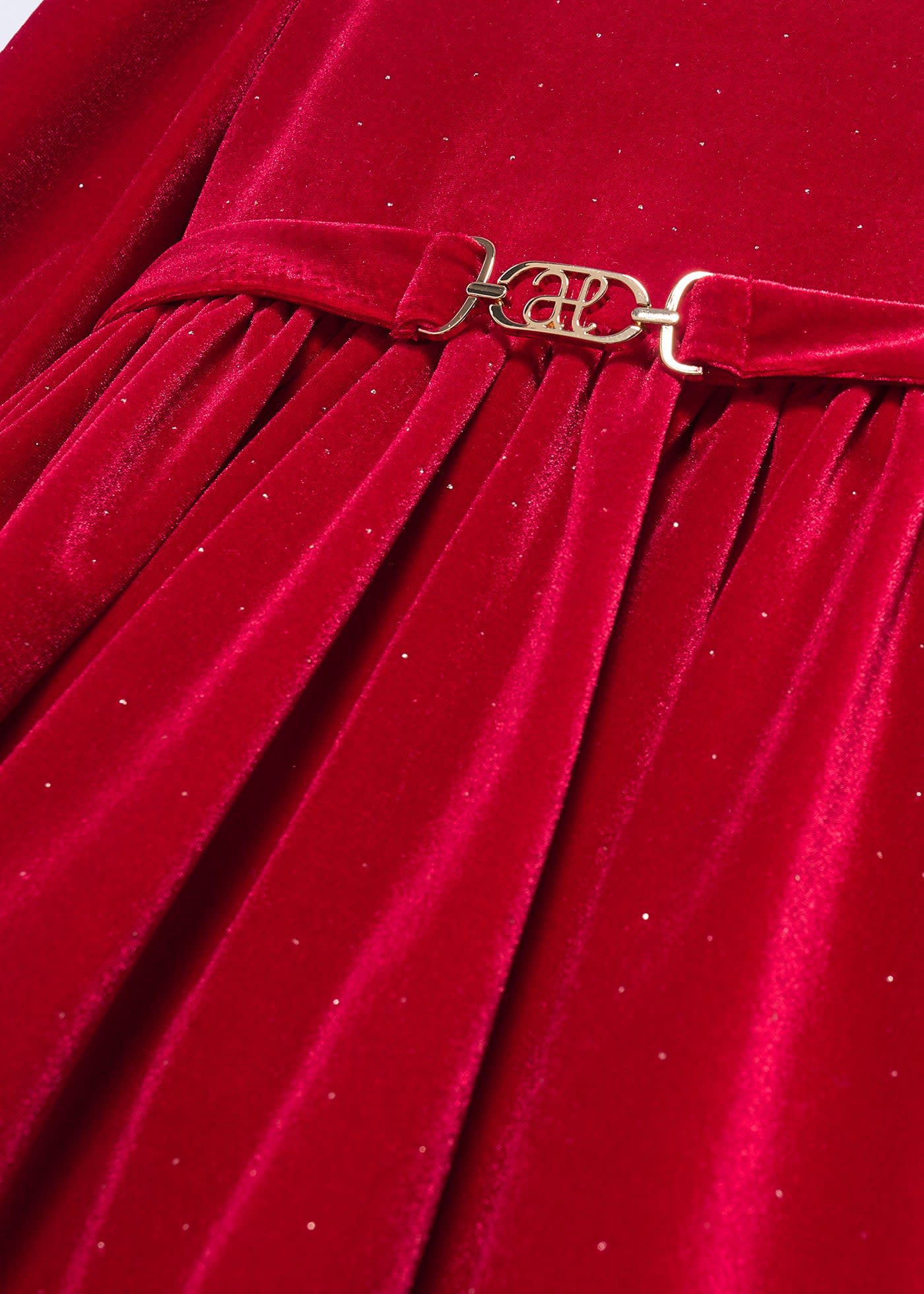 Abito velluto glitter bambina