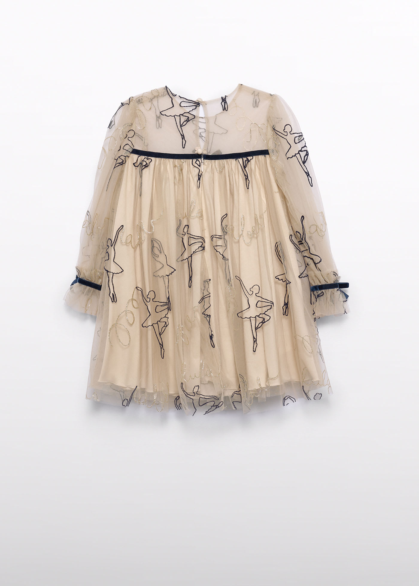 Robe en tulle avec ballerines floquées fille