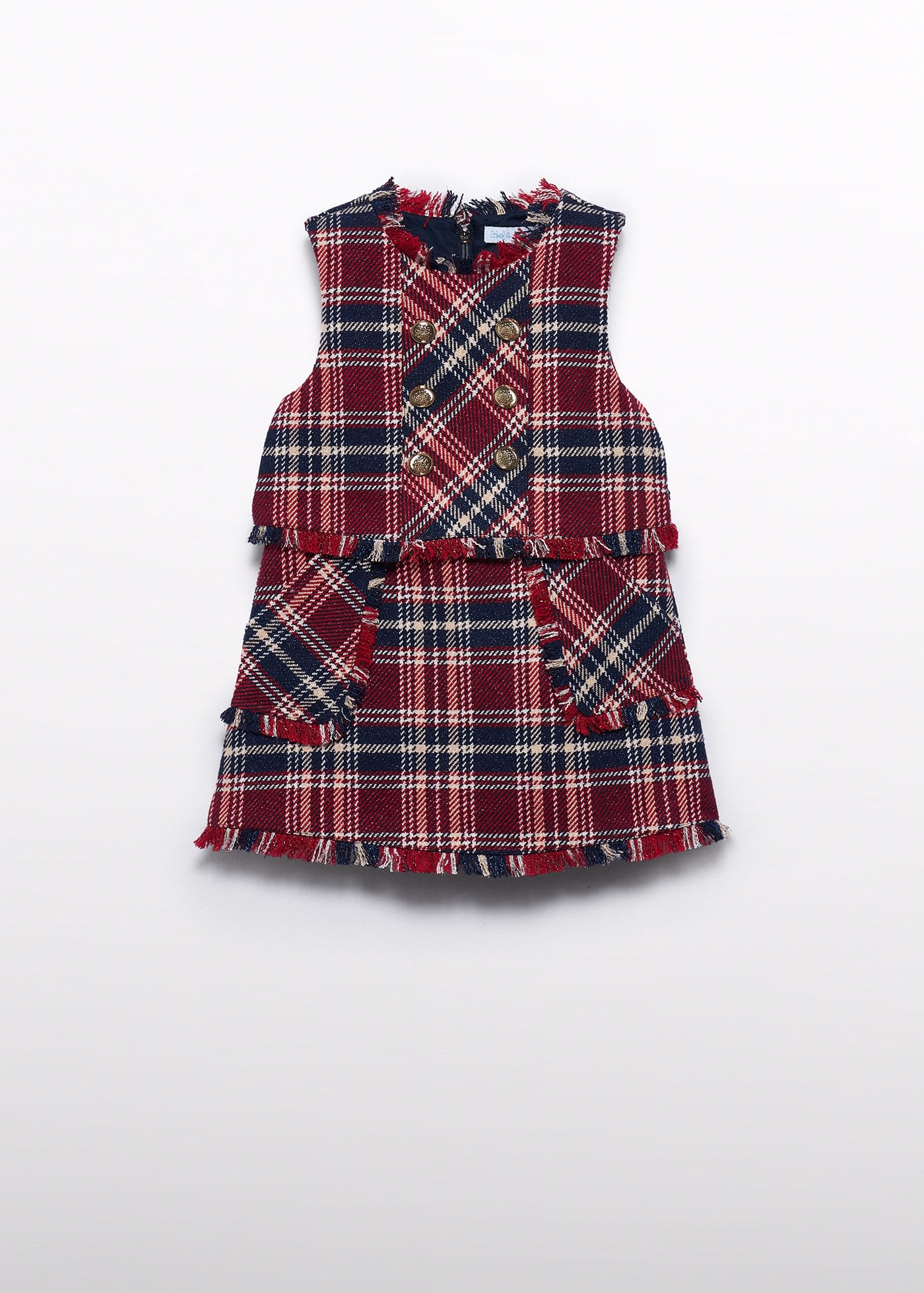 Girl Glitter Check Pinafore