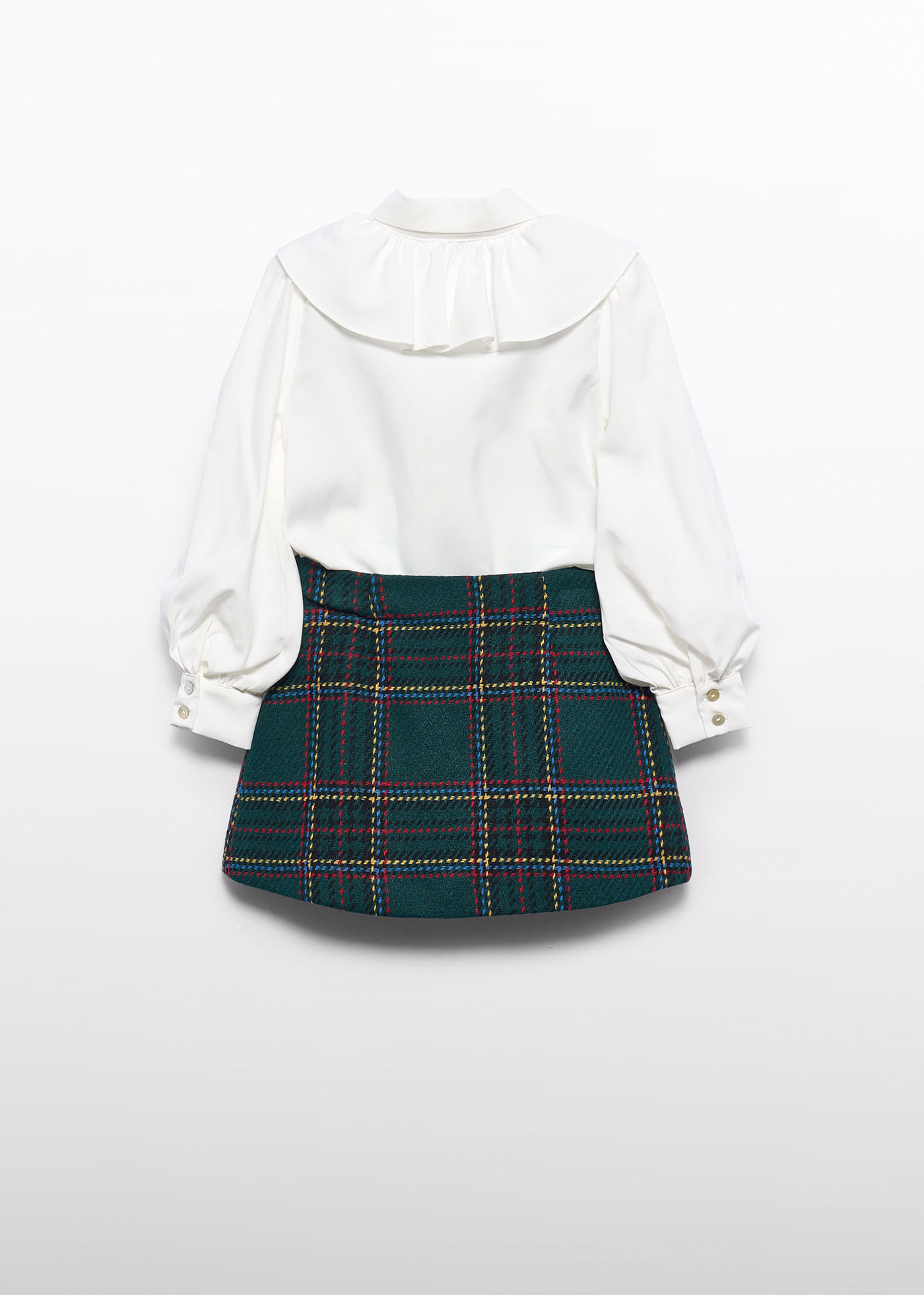 Girls check skirt set