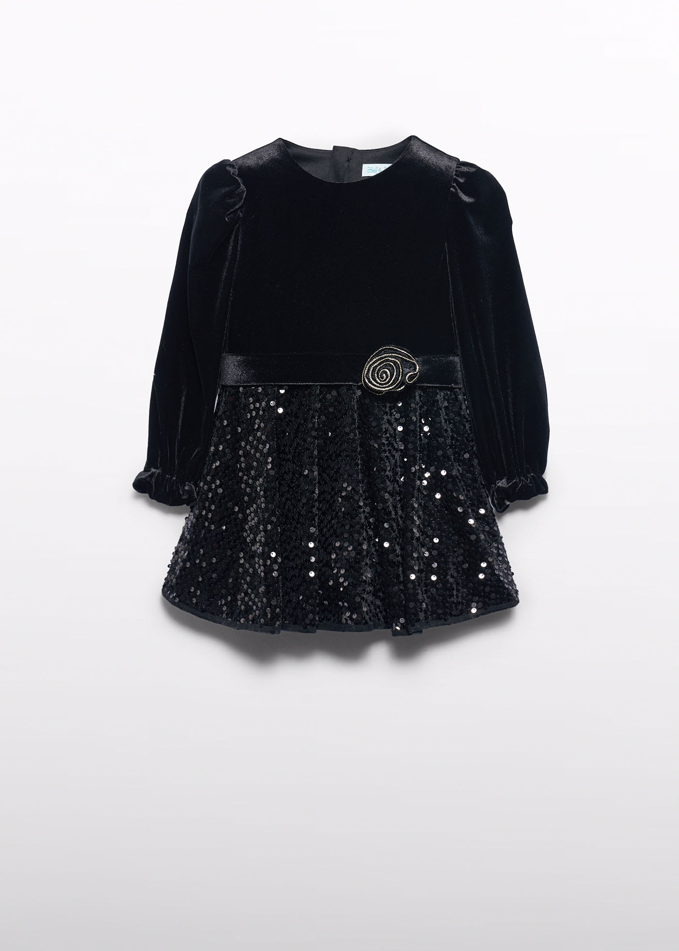 Girl Sequin Velvet Dress