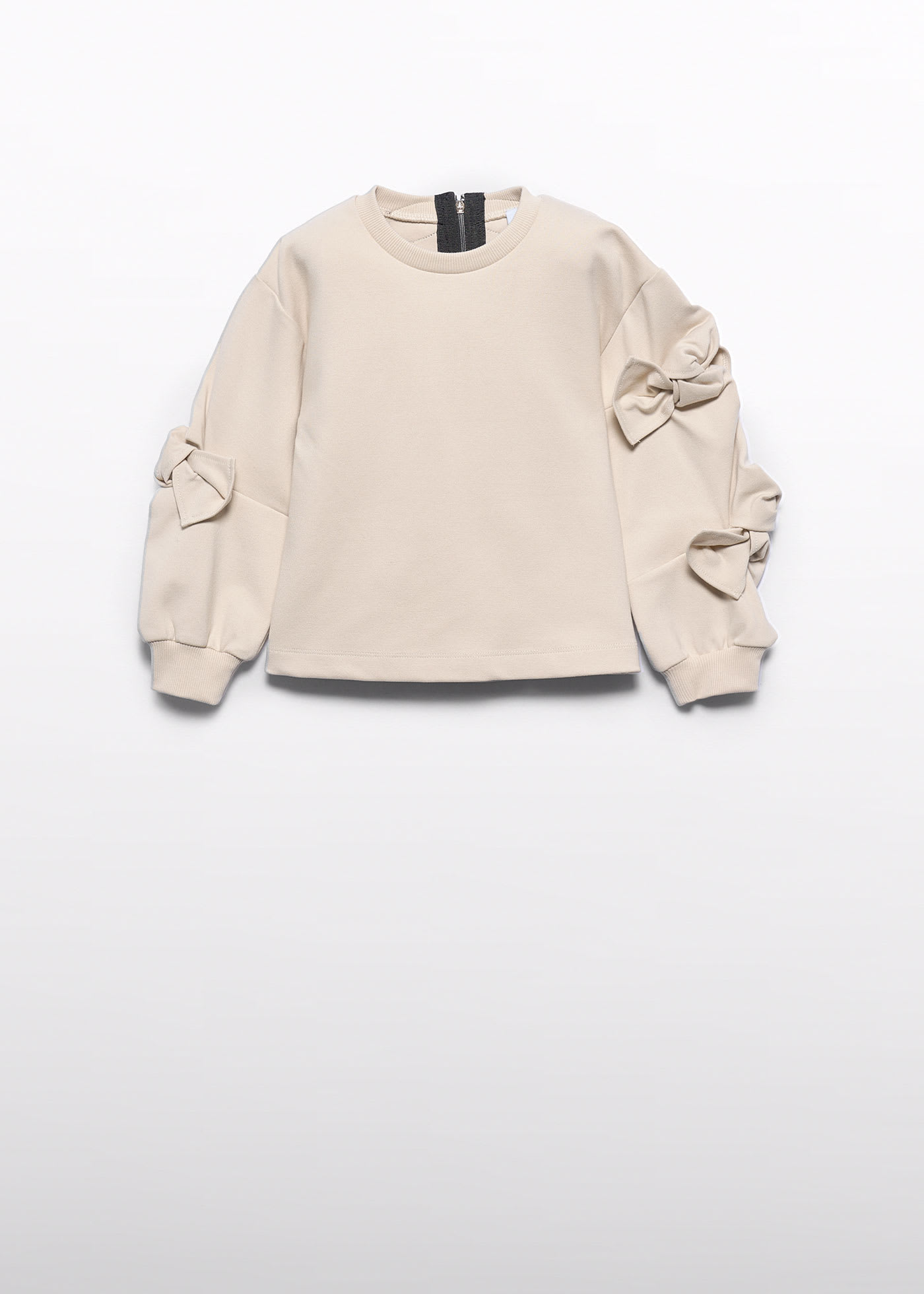 Girls knit pullover with bow details