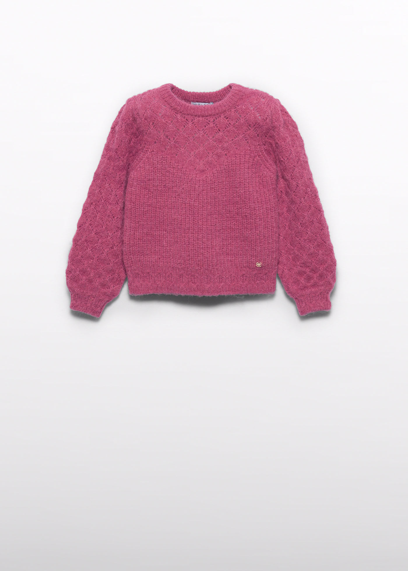 Maglione in maglia traforato bambina