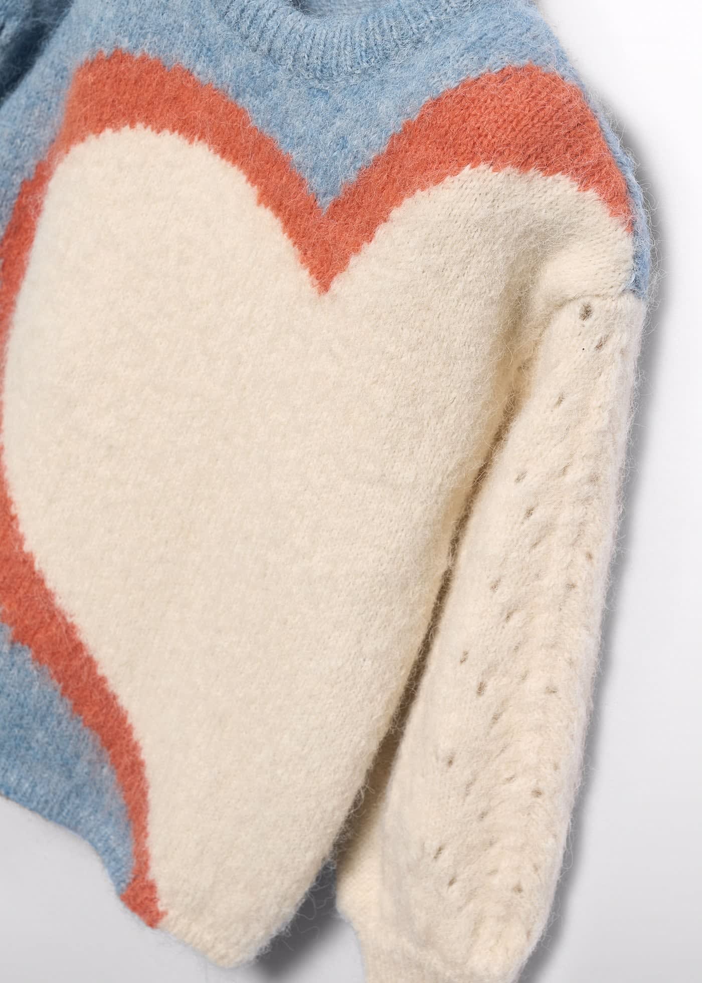 Jersey jacquard corazón niña