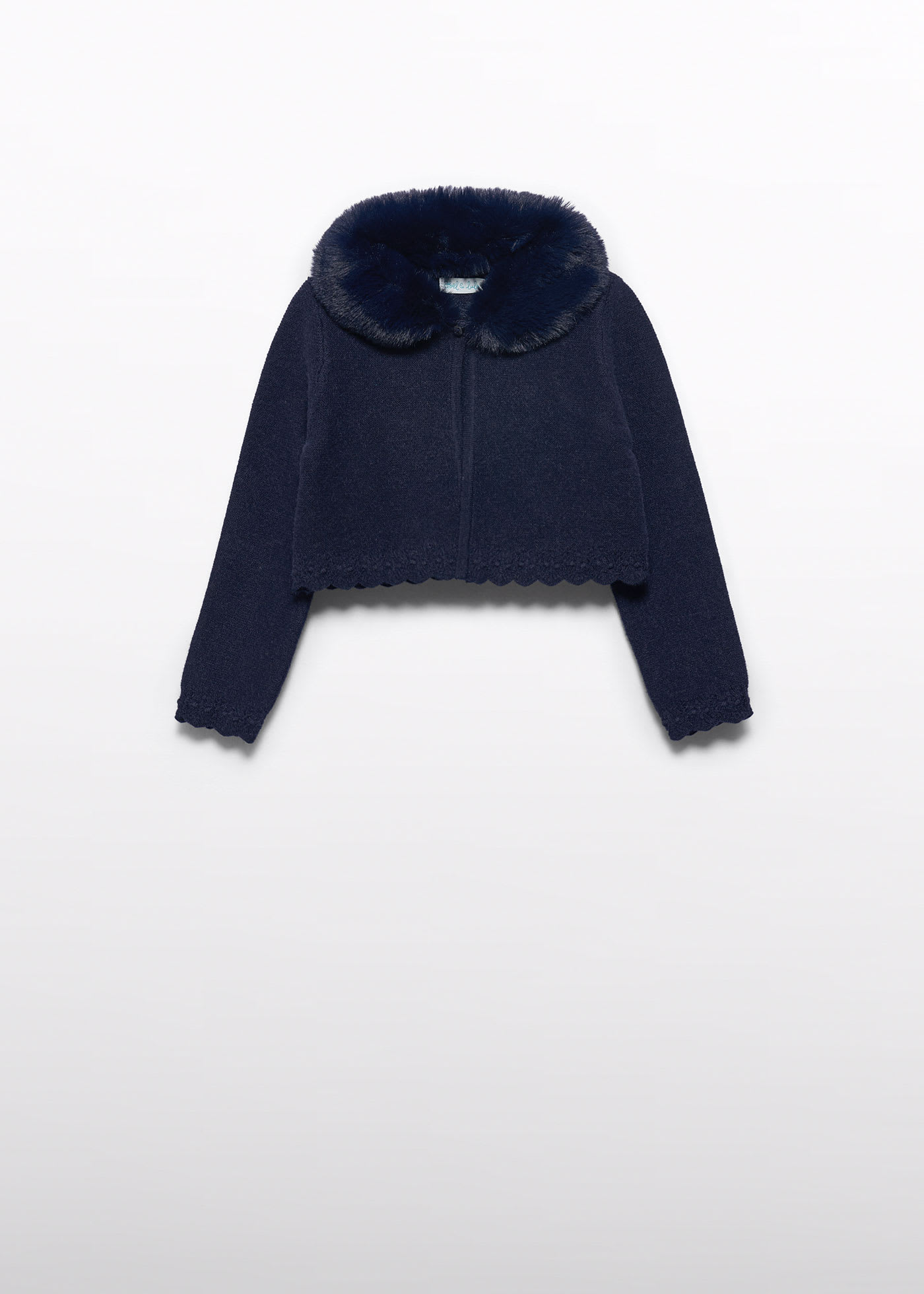 Girl Tricot Fur Collar Cardigan