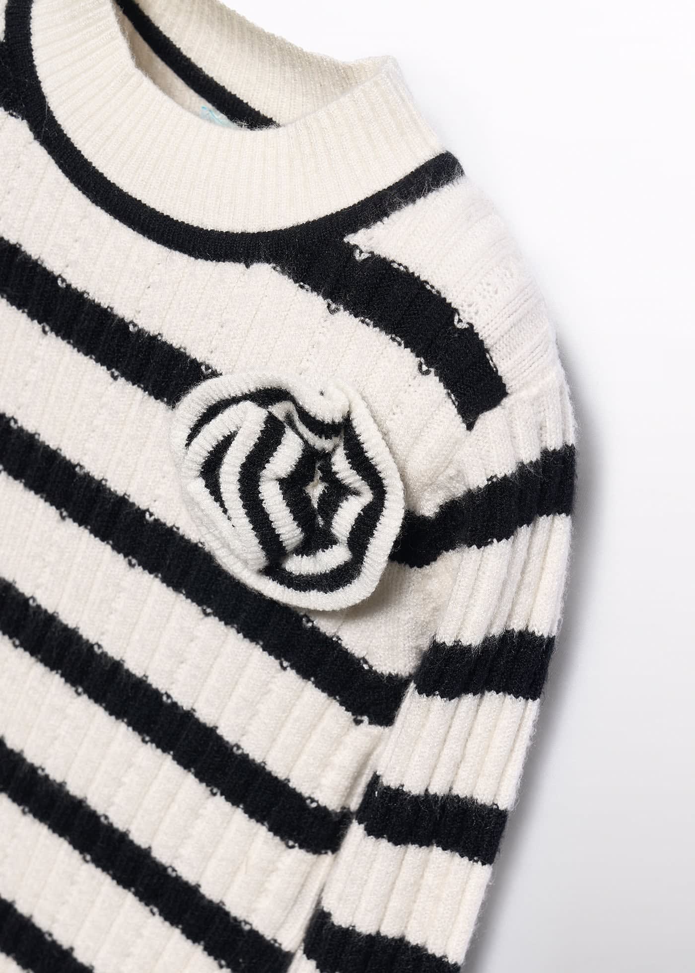 Girl Striped Tricot Turtleneck