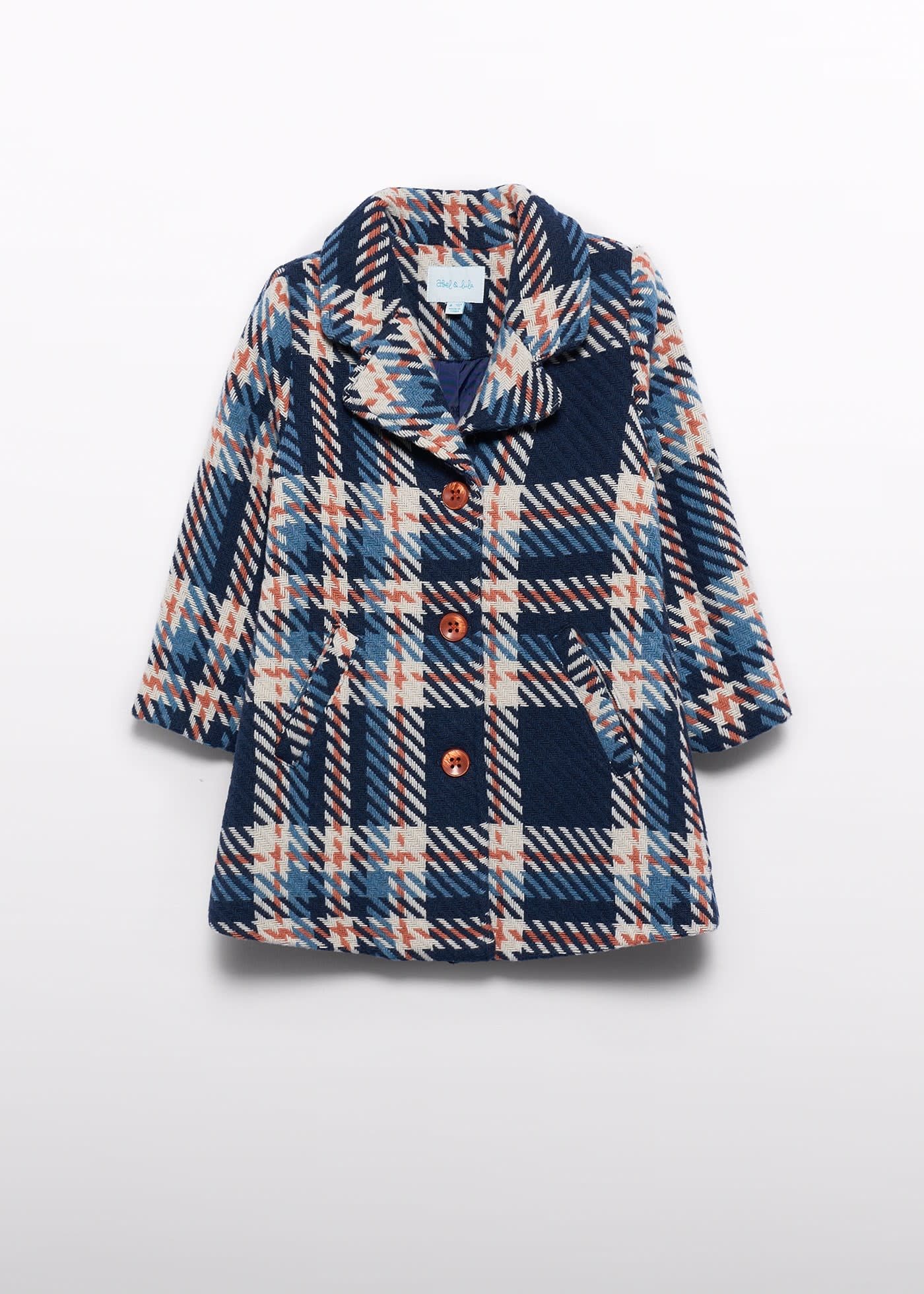 Girls plaid wool coat