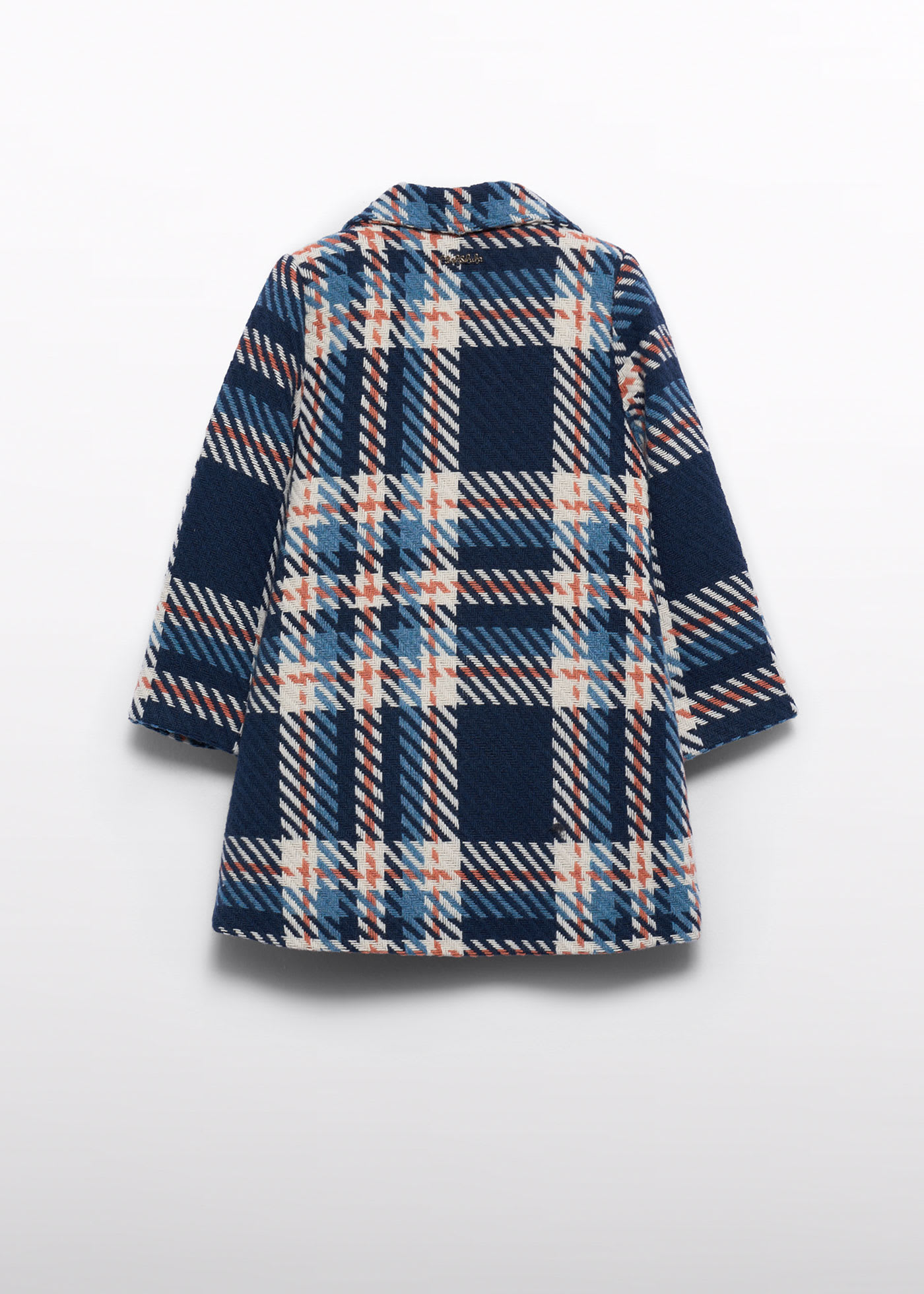 Manteau en tissu mélangé à carreaux fille