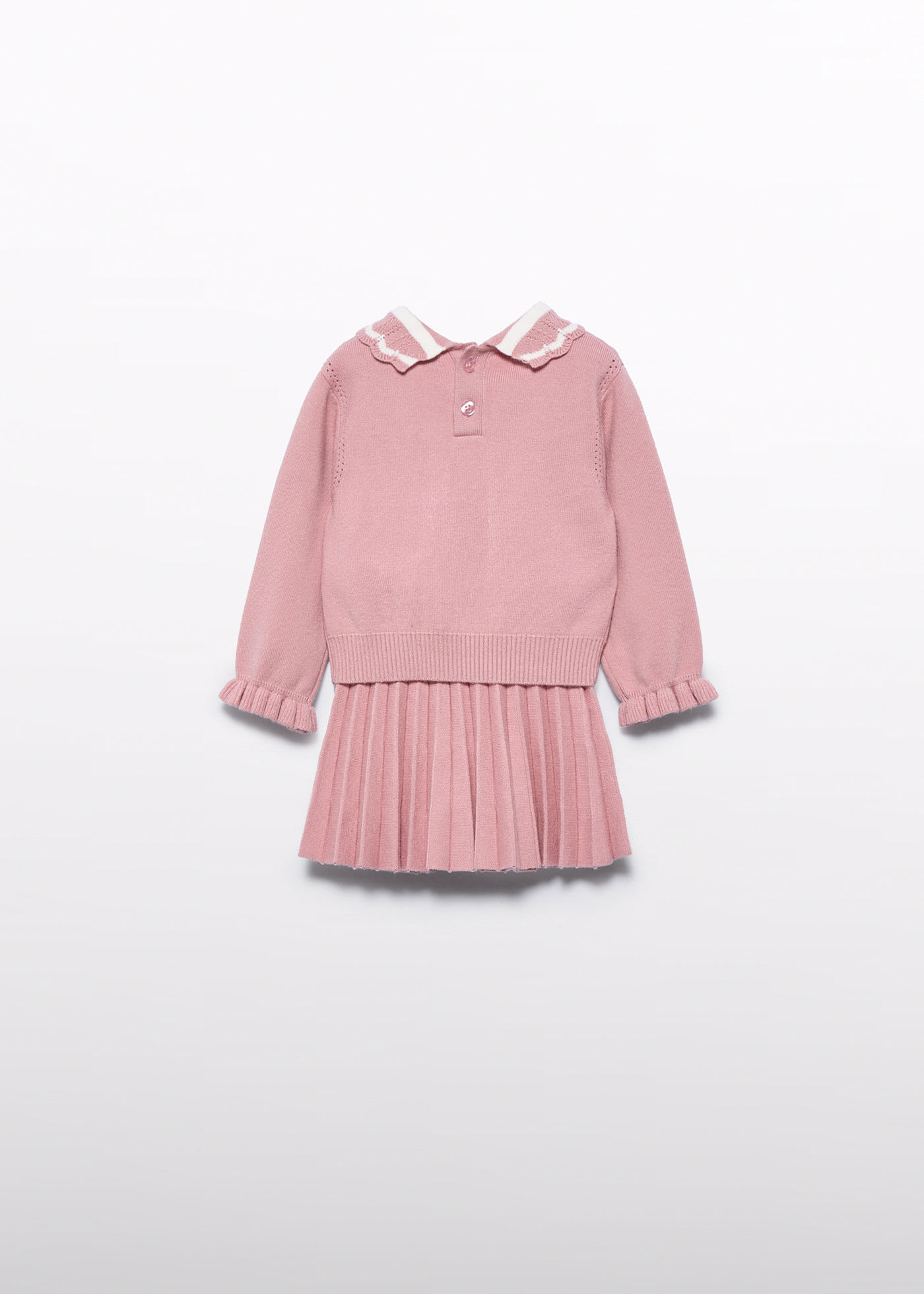 Baby pleated knit skirt set