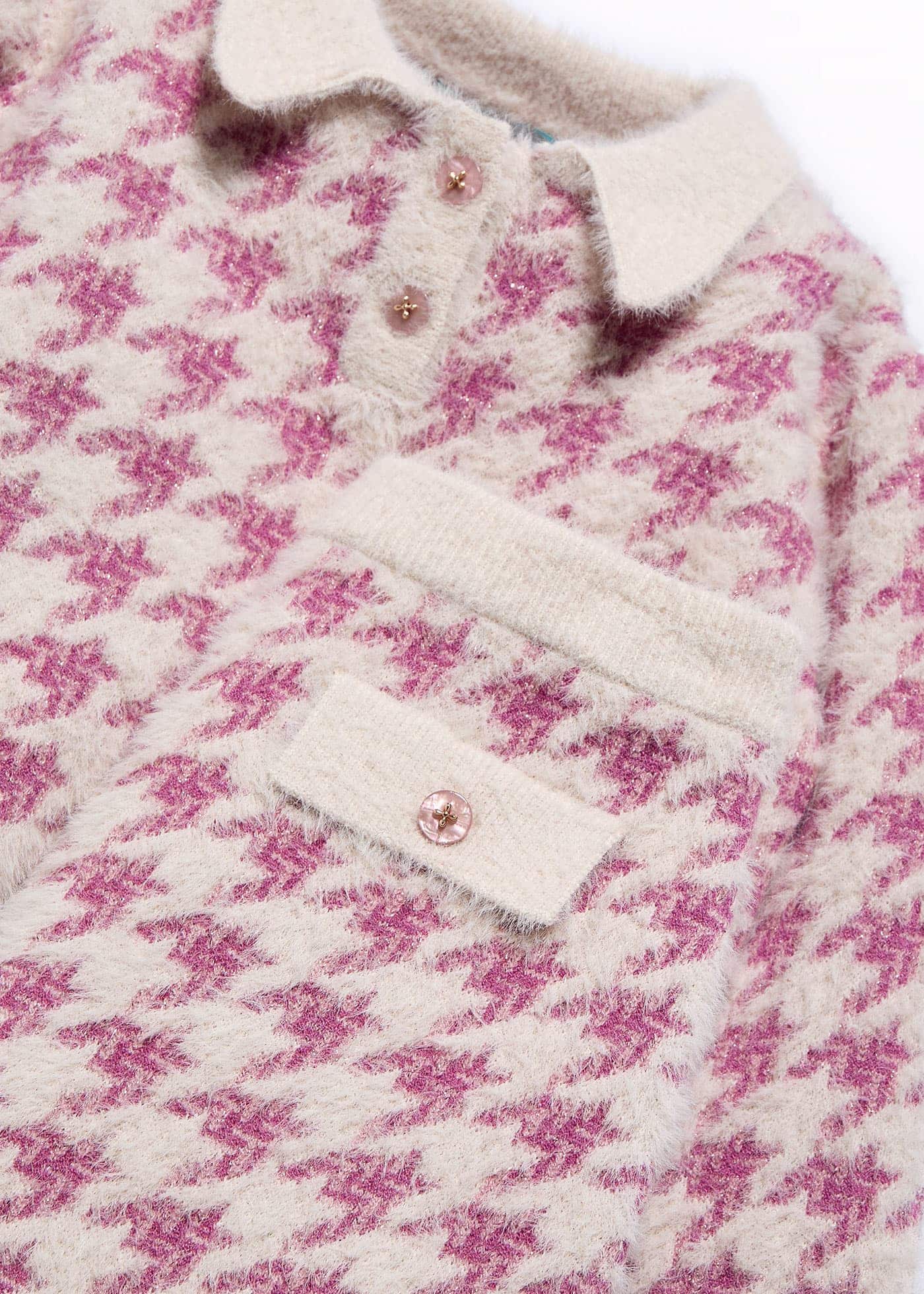 Conjunto tricot saia pata galo menina