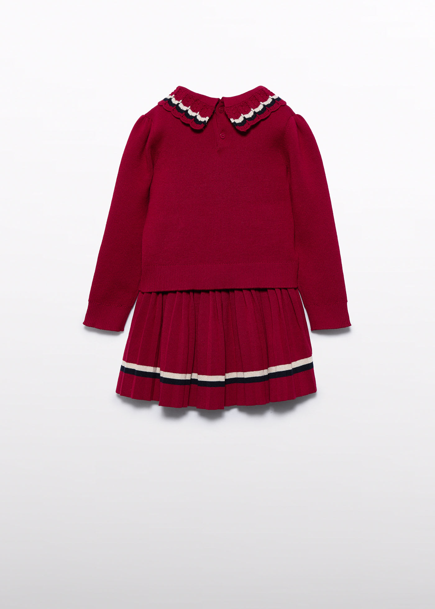 Girl Tricot Set with Pleated Skirt