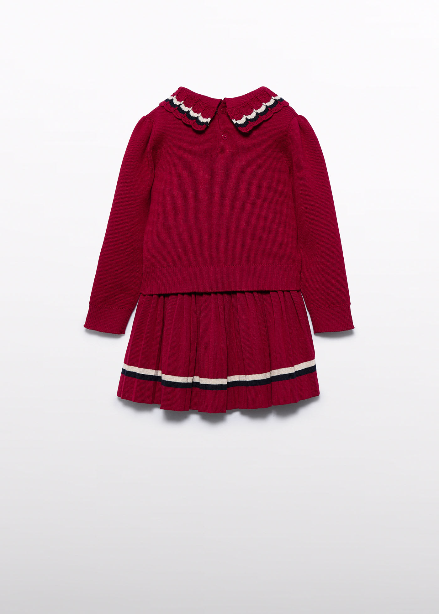 Girls pleated knit skirt set