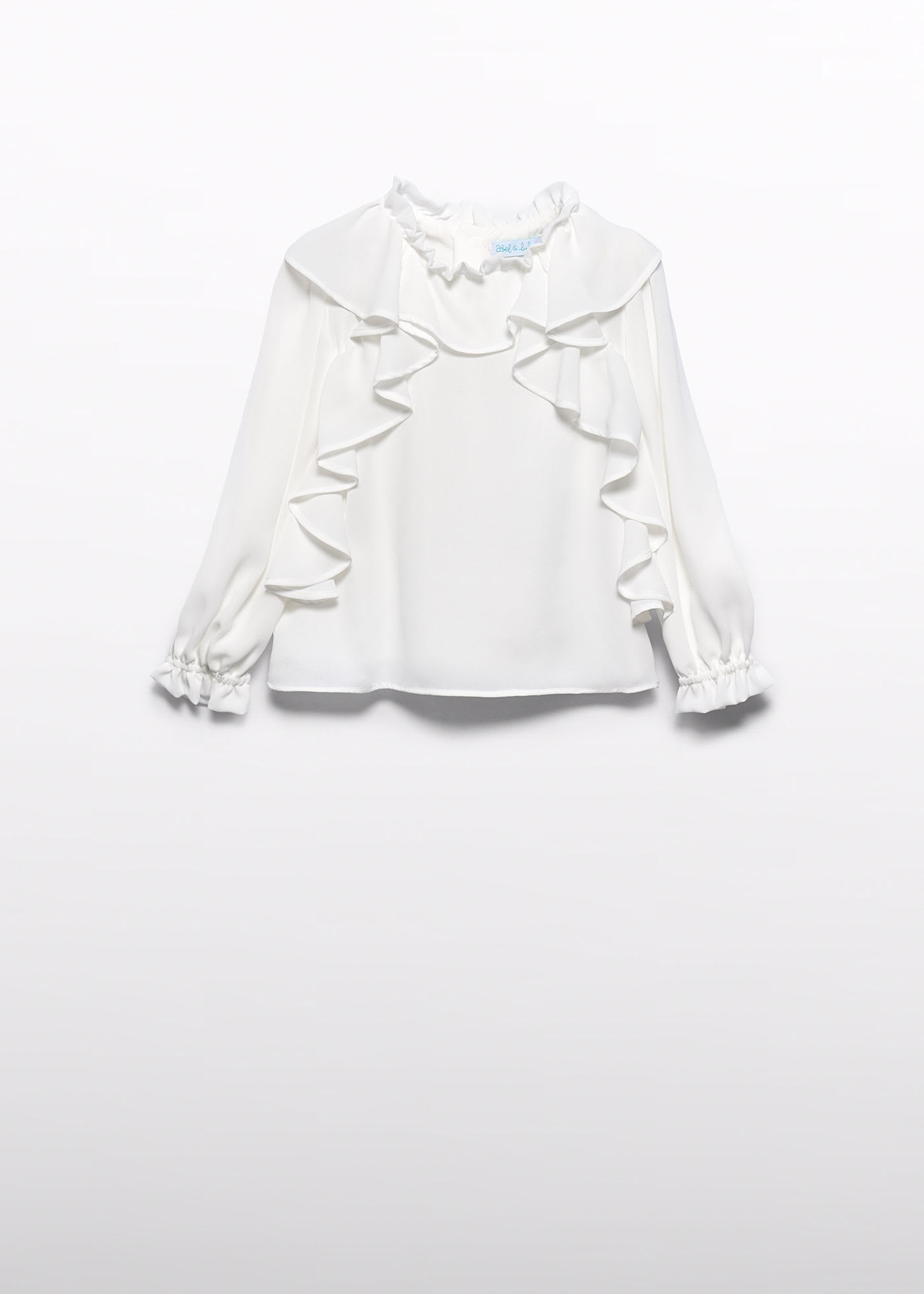 Girls gauze ruffle blouse