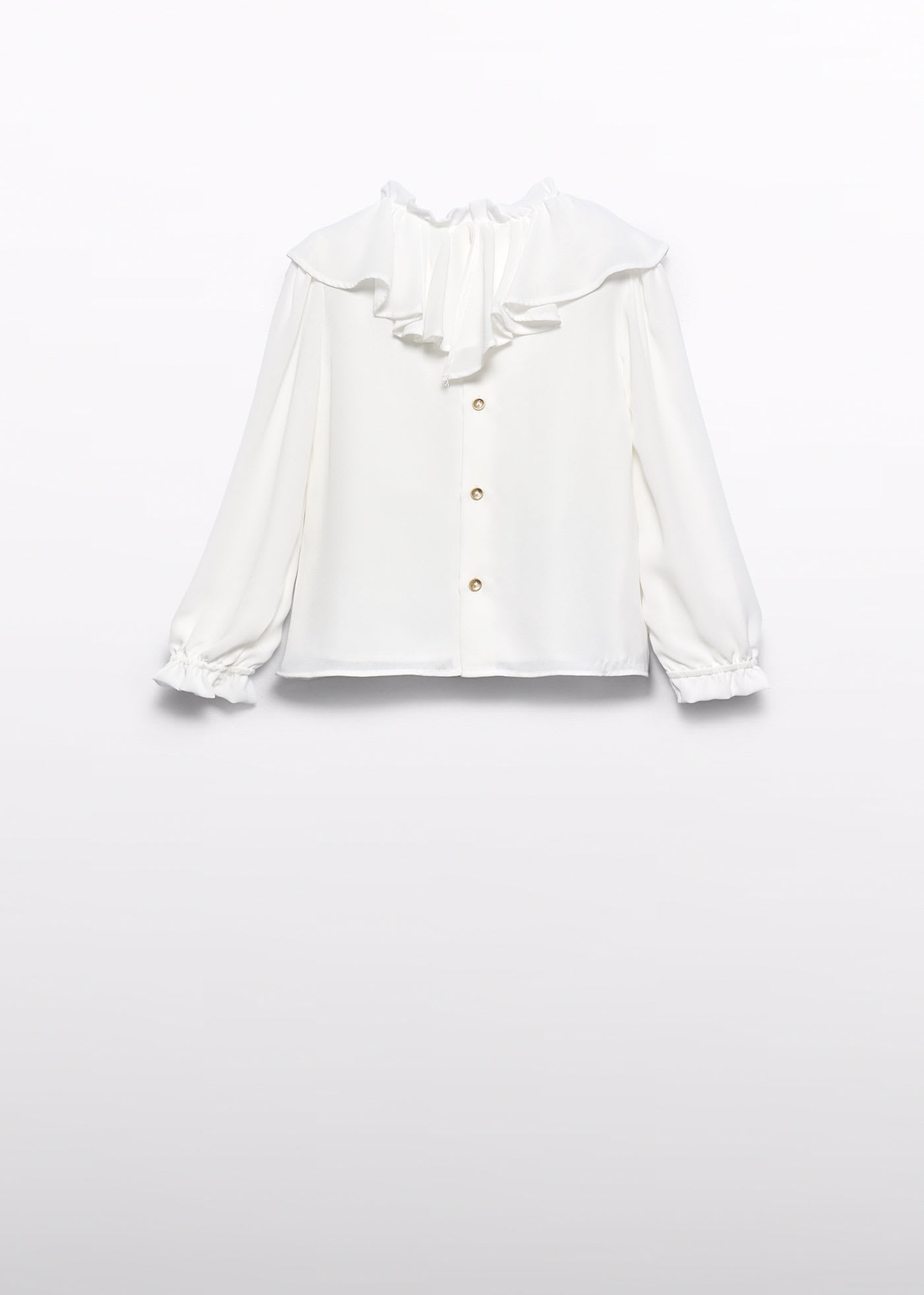 Girls gauze ruffle blouse