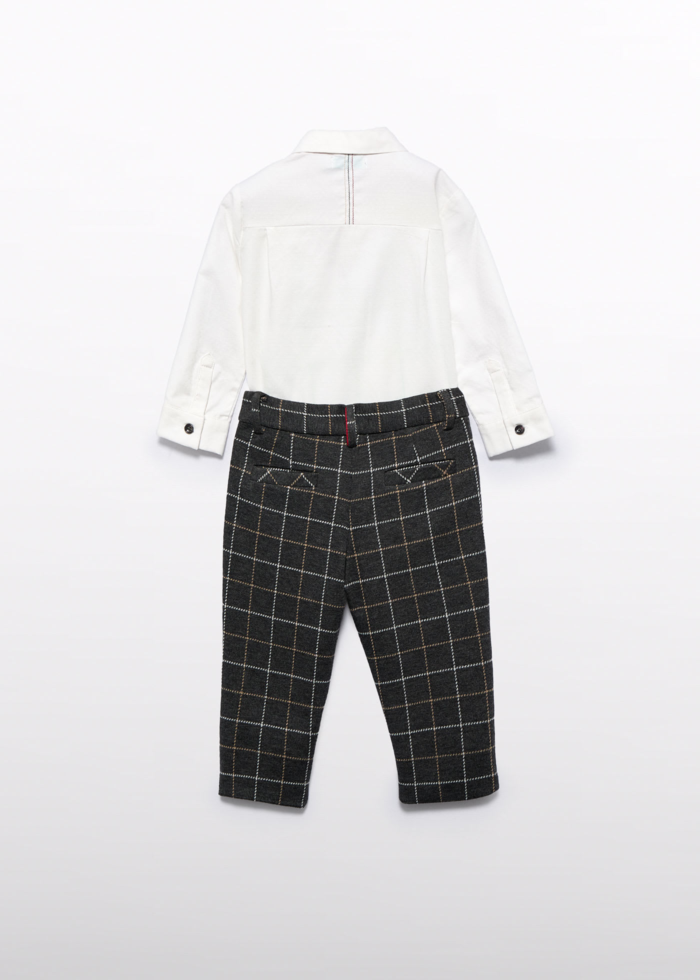 Baby Shirt Set with Check Trousers