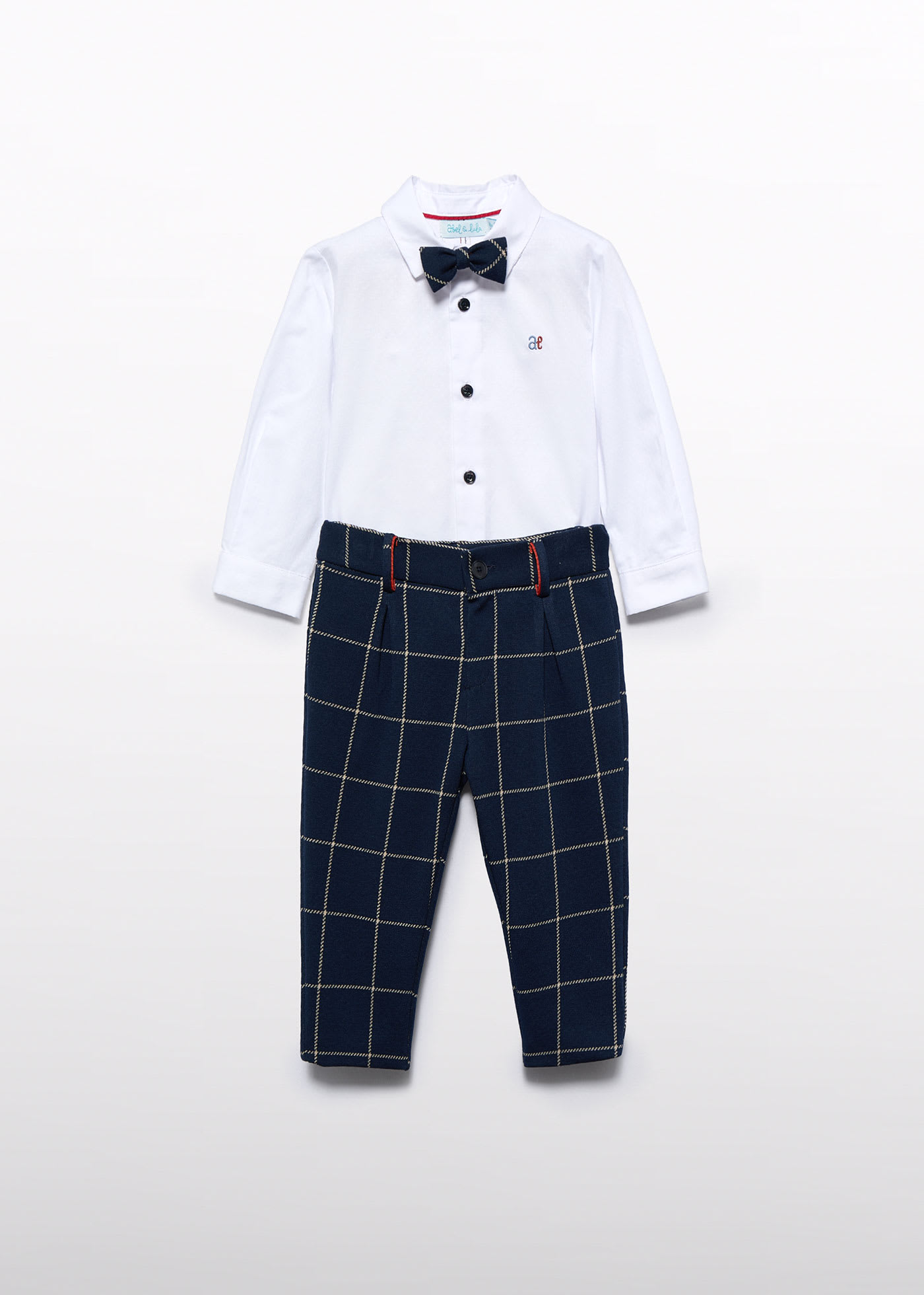 Baby Shirt Set with Check Trousers