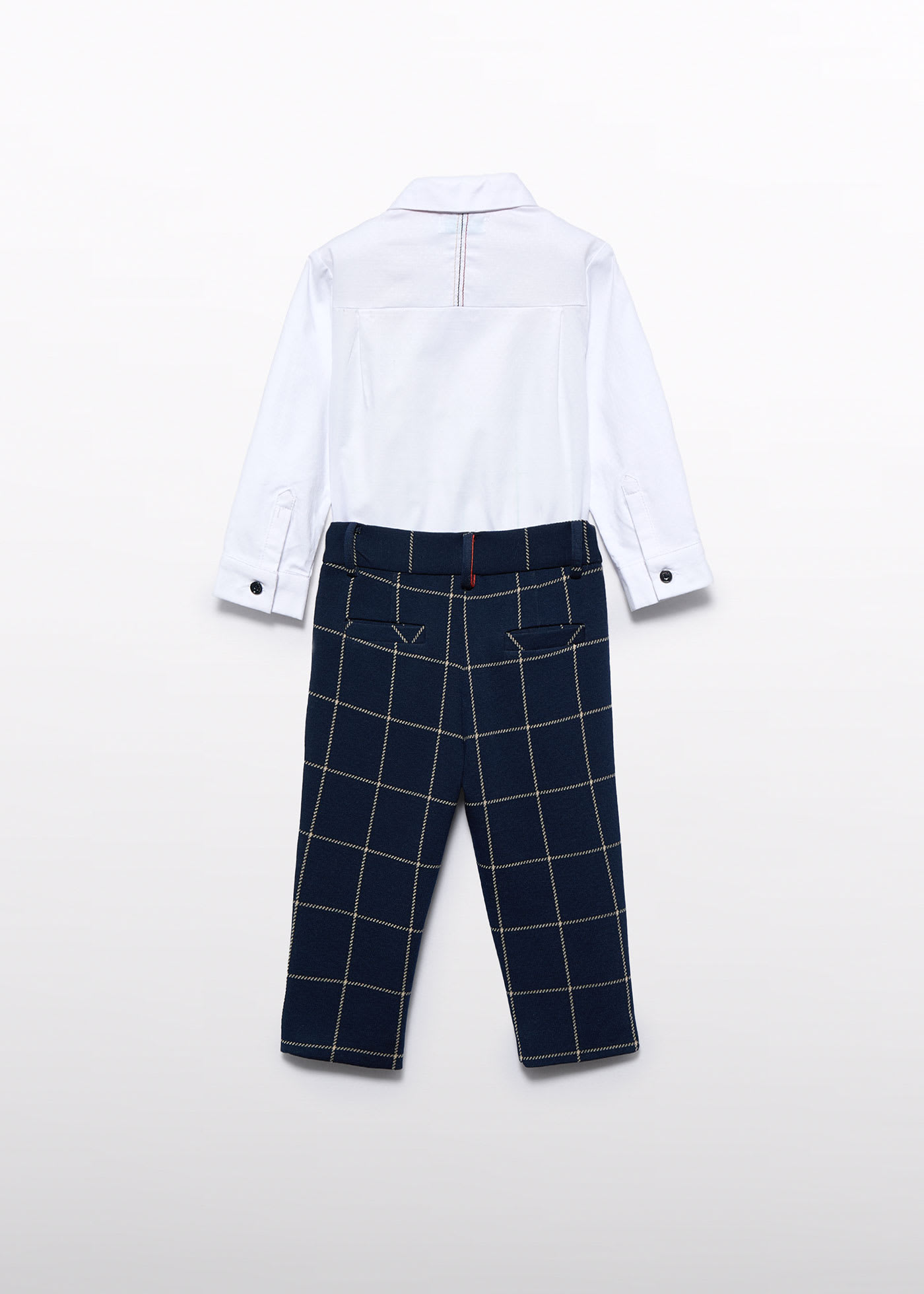 Baby Shirt Set with Check Trousers