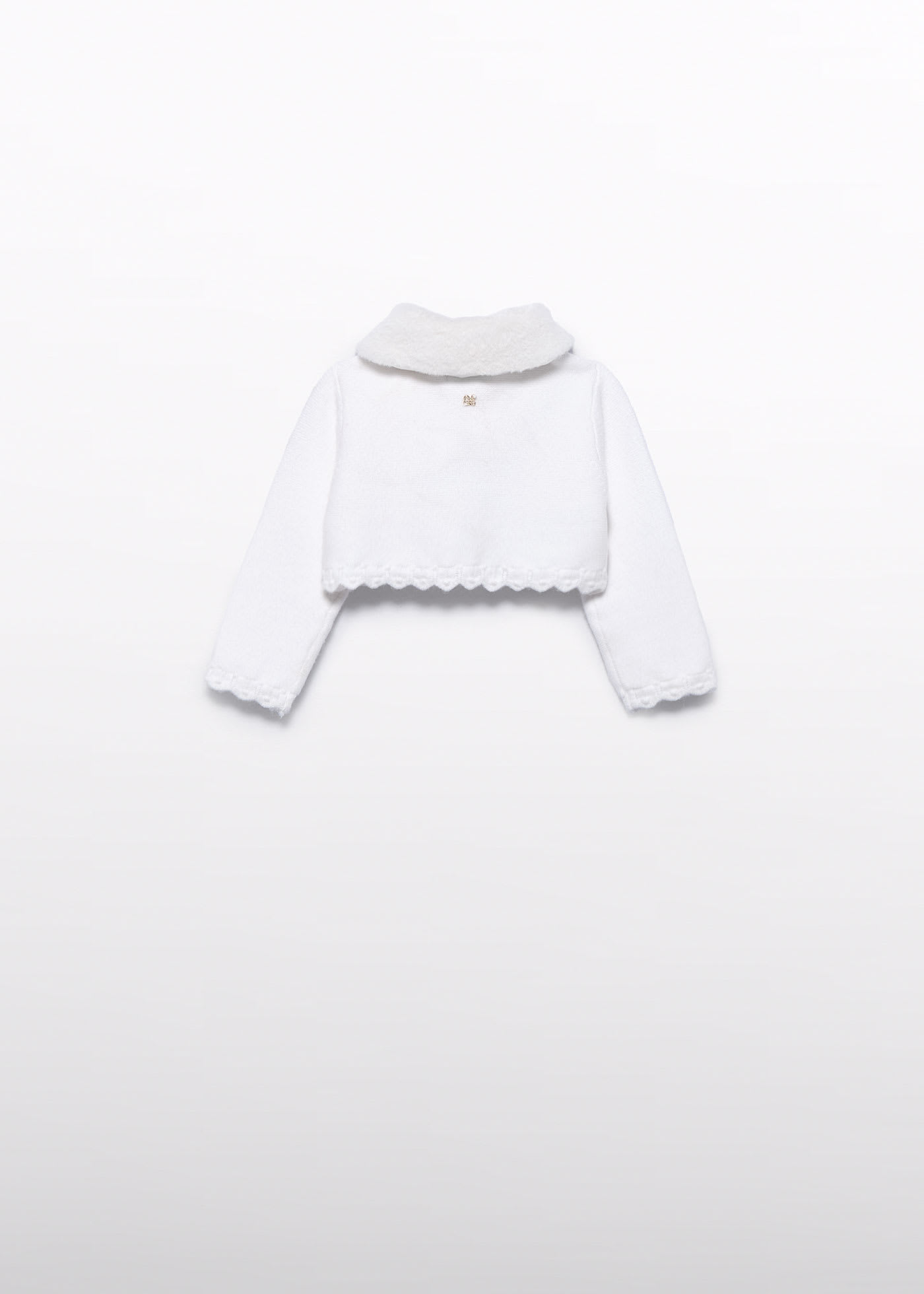 Baby Tricot Cardigan with Fur Collar