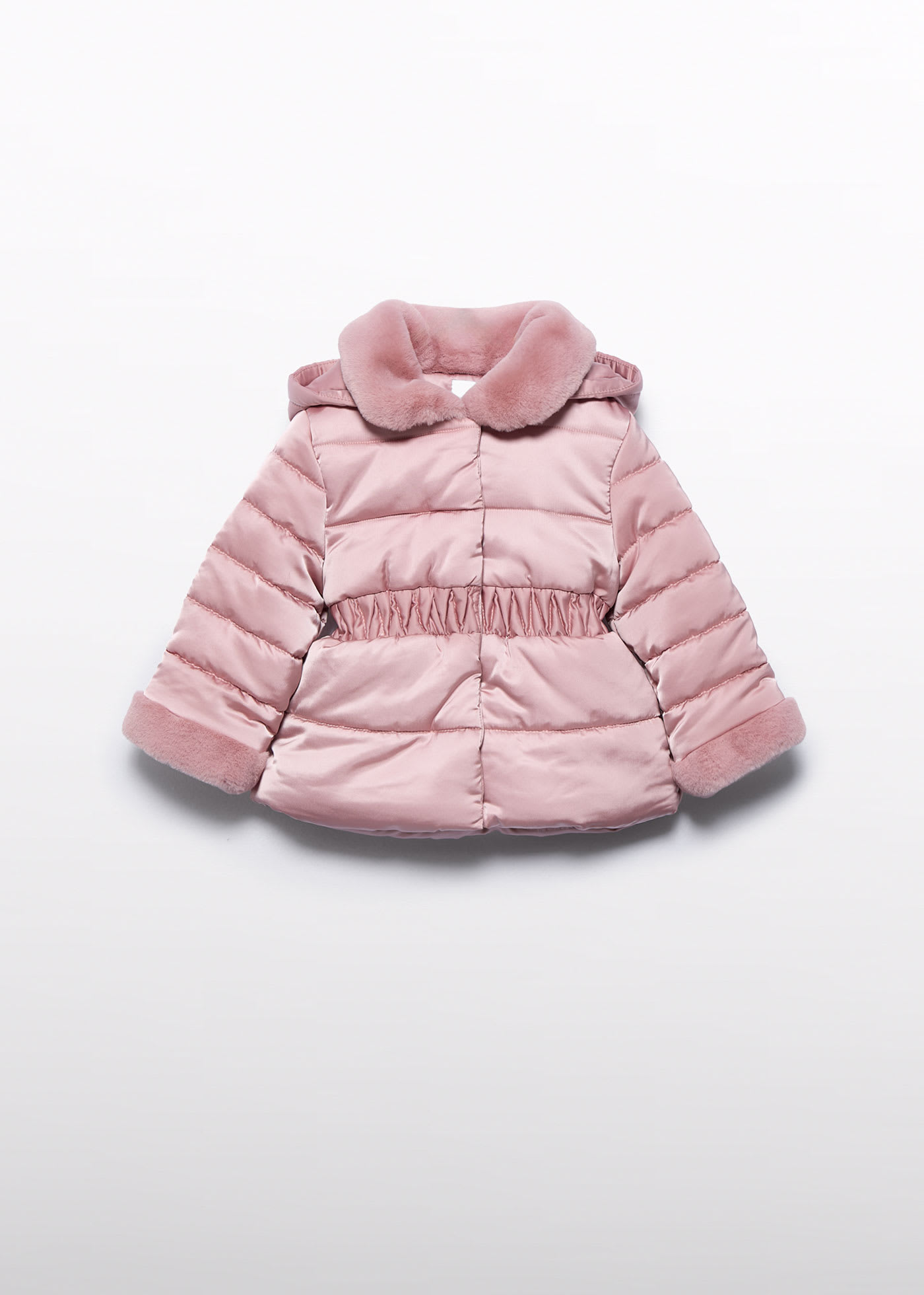 Manteau satiné en fourrure bébé