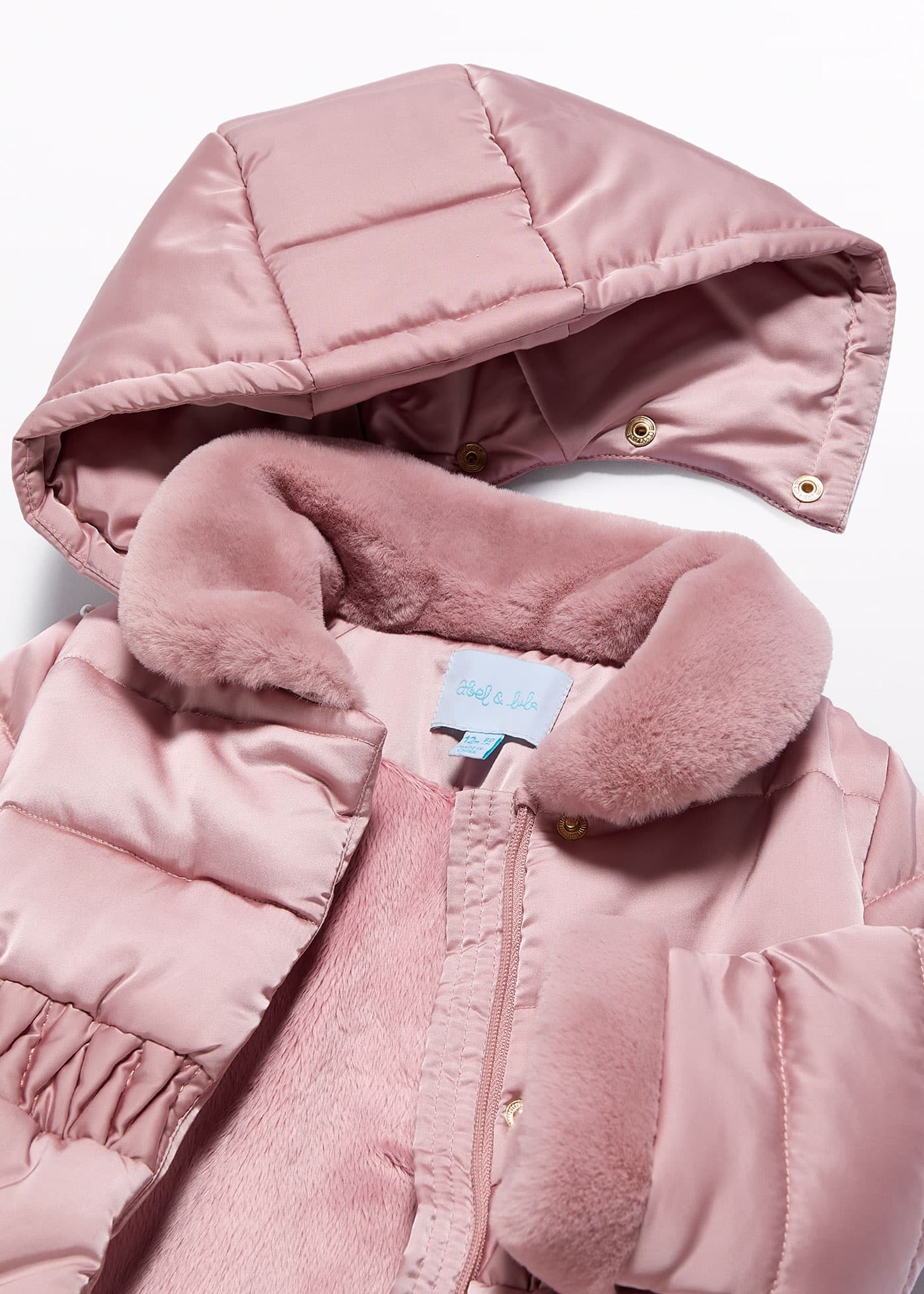 Manteau satiné en fourrure bébé