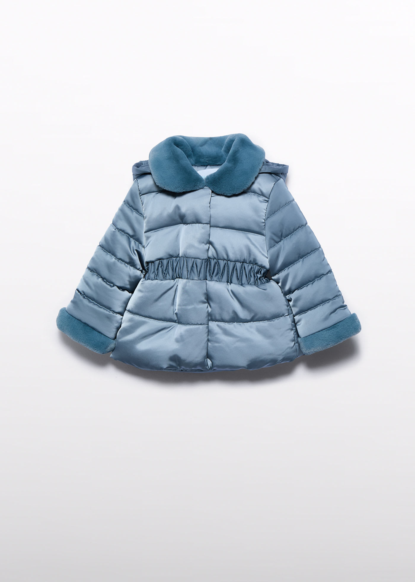 Manteau satiné en fourrure bébé