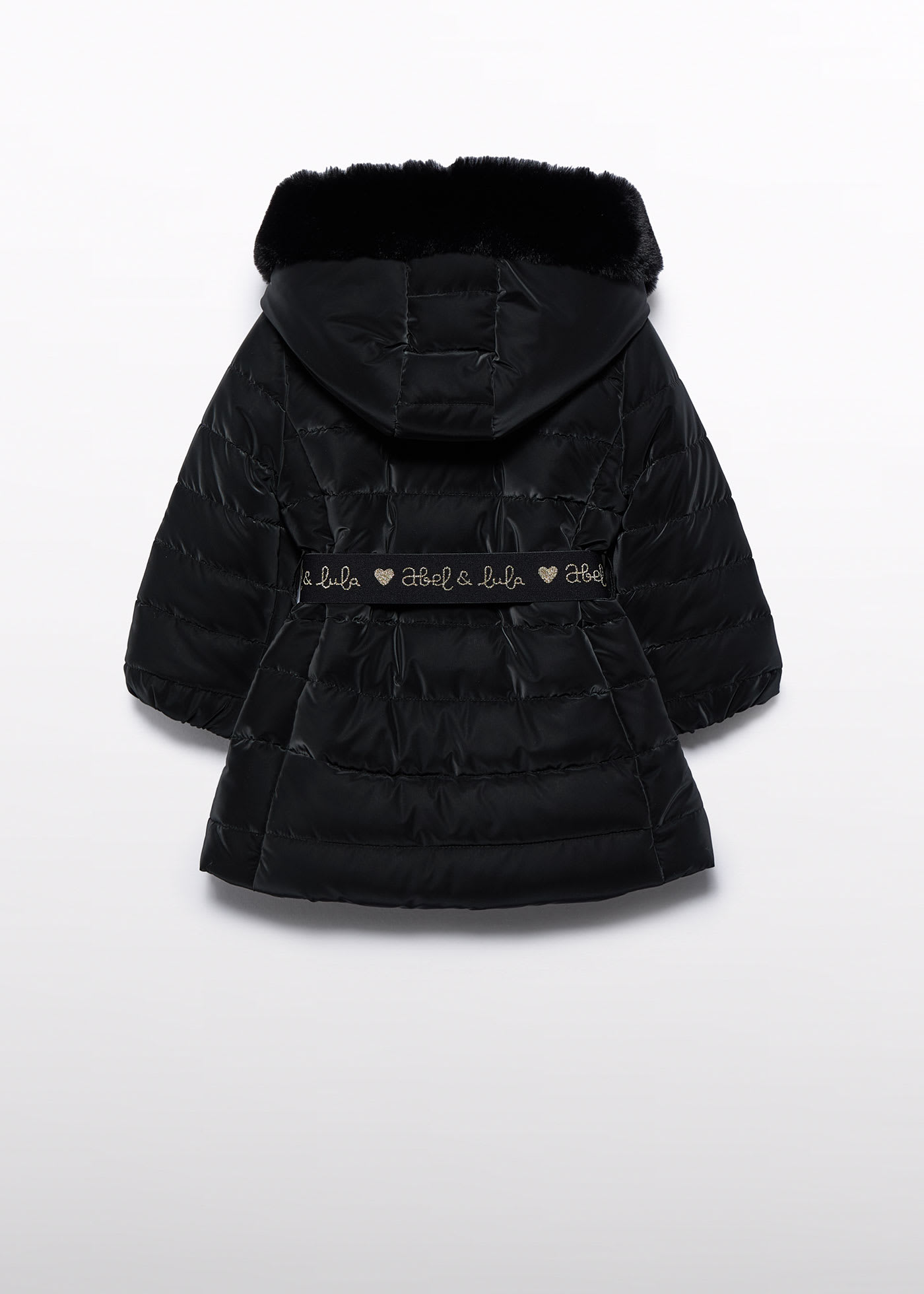 Manteau avec ceinture logo fille