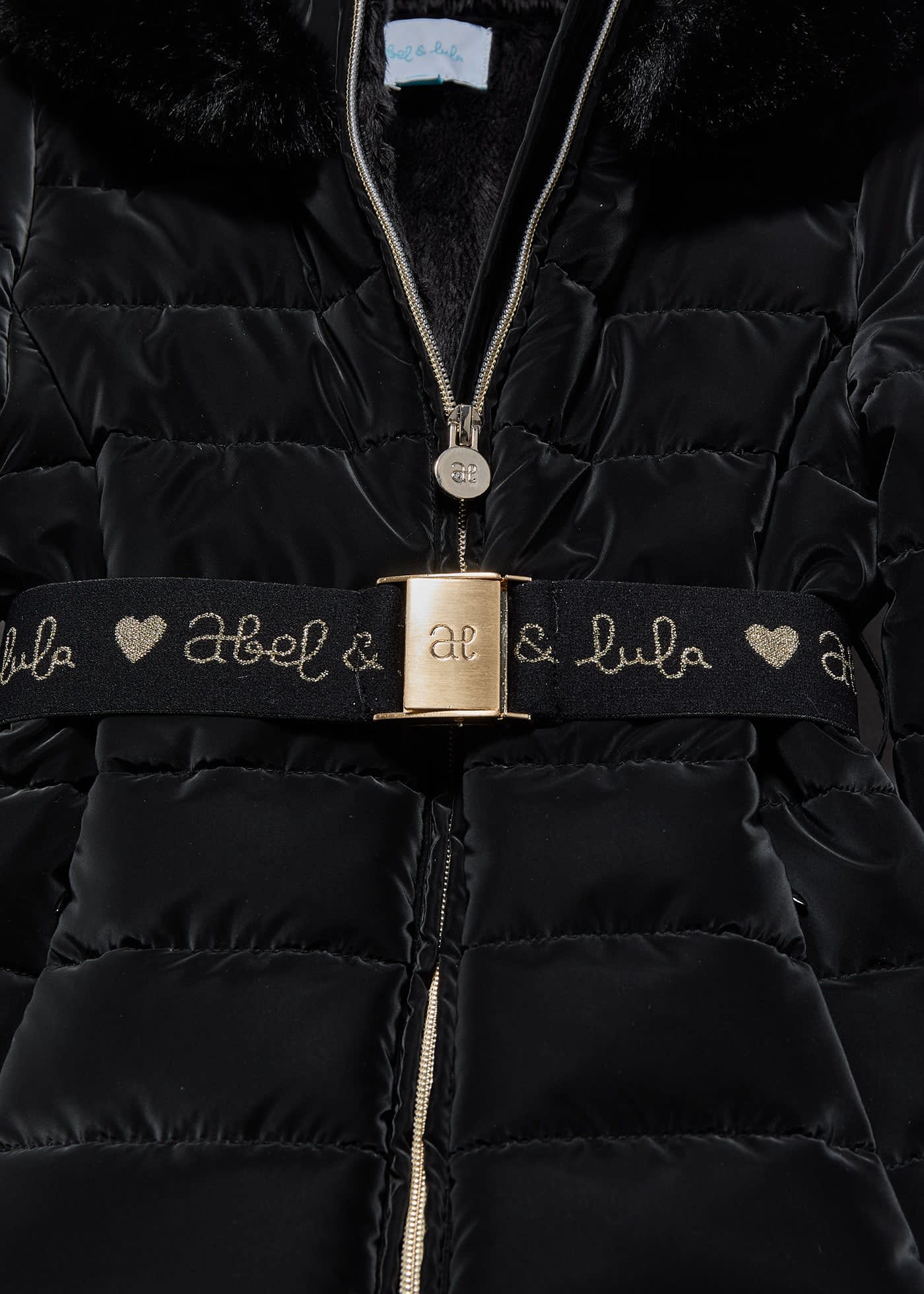 Manteau avec ceinture logo fille