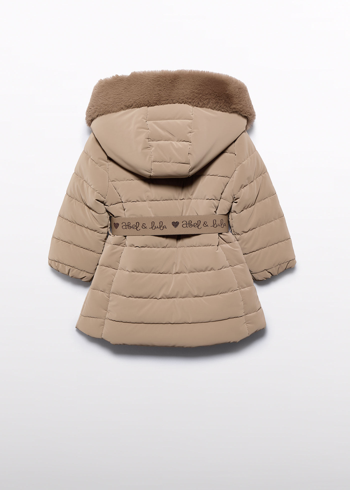 Manteau avec ceinture logo fille