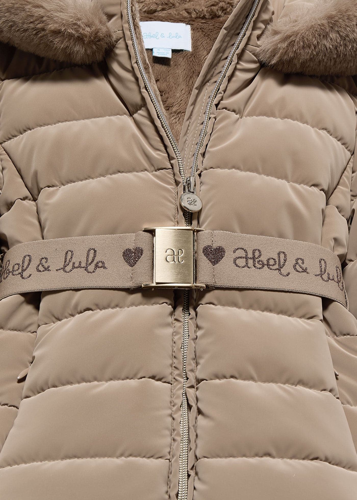 Manteau avec ceinture logo fille