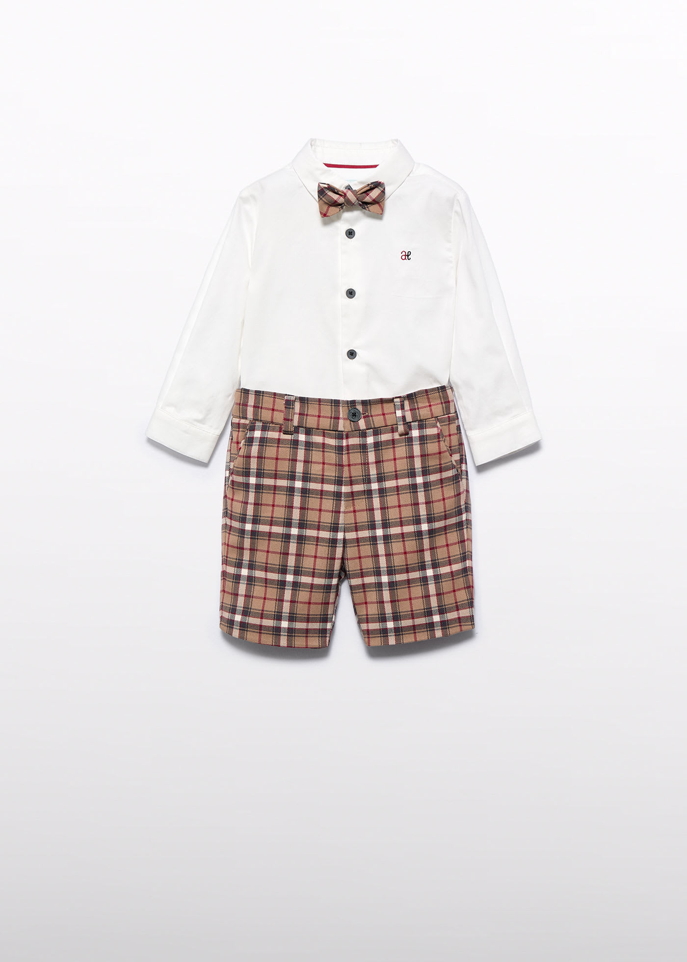 Conjunto bermuda cuadros niño