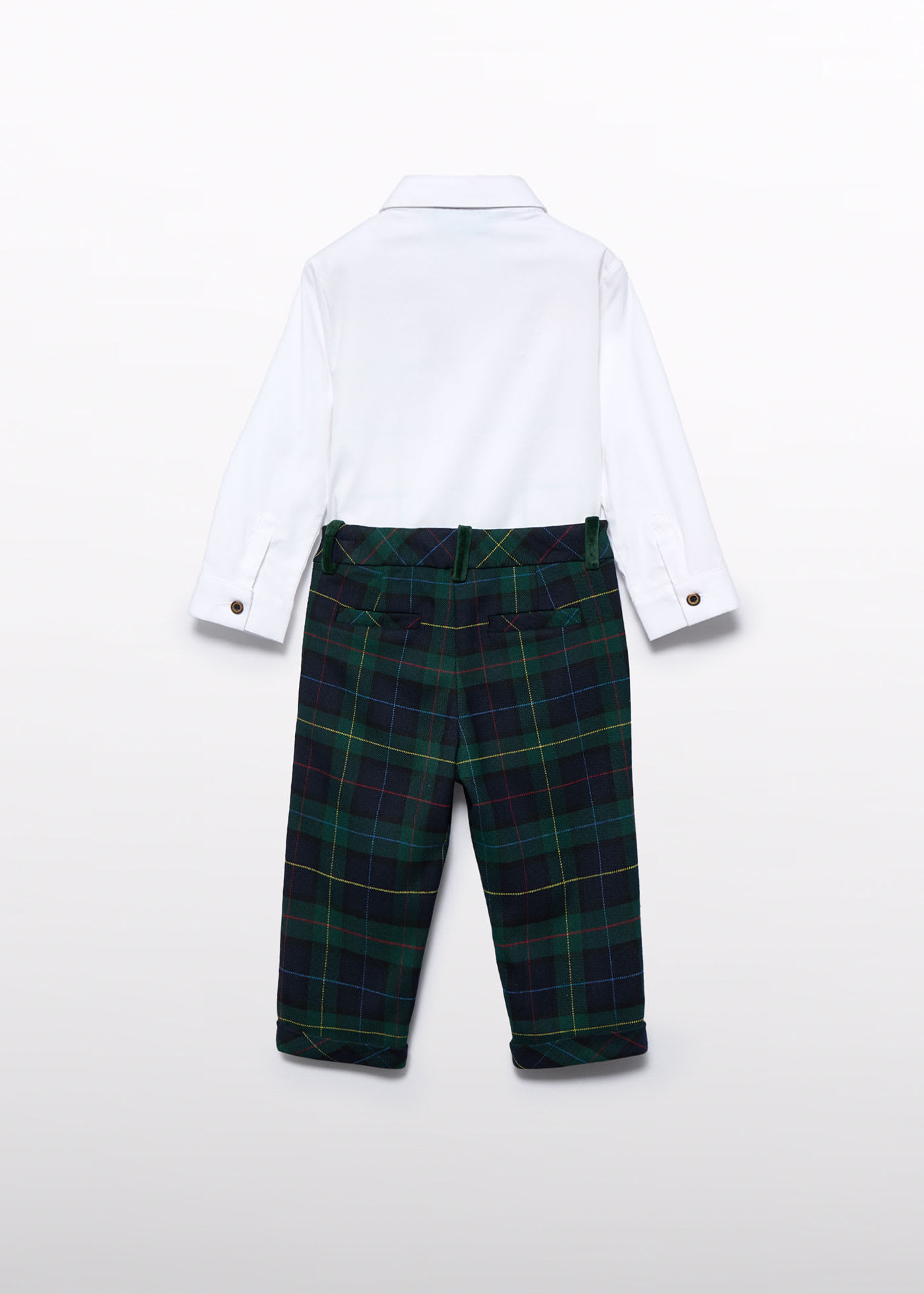 Boy Shirt Set with Tartan Trousers