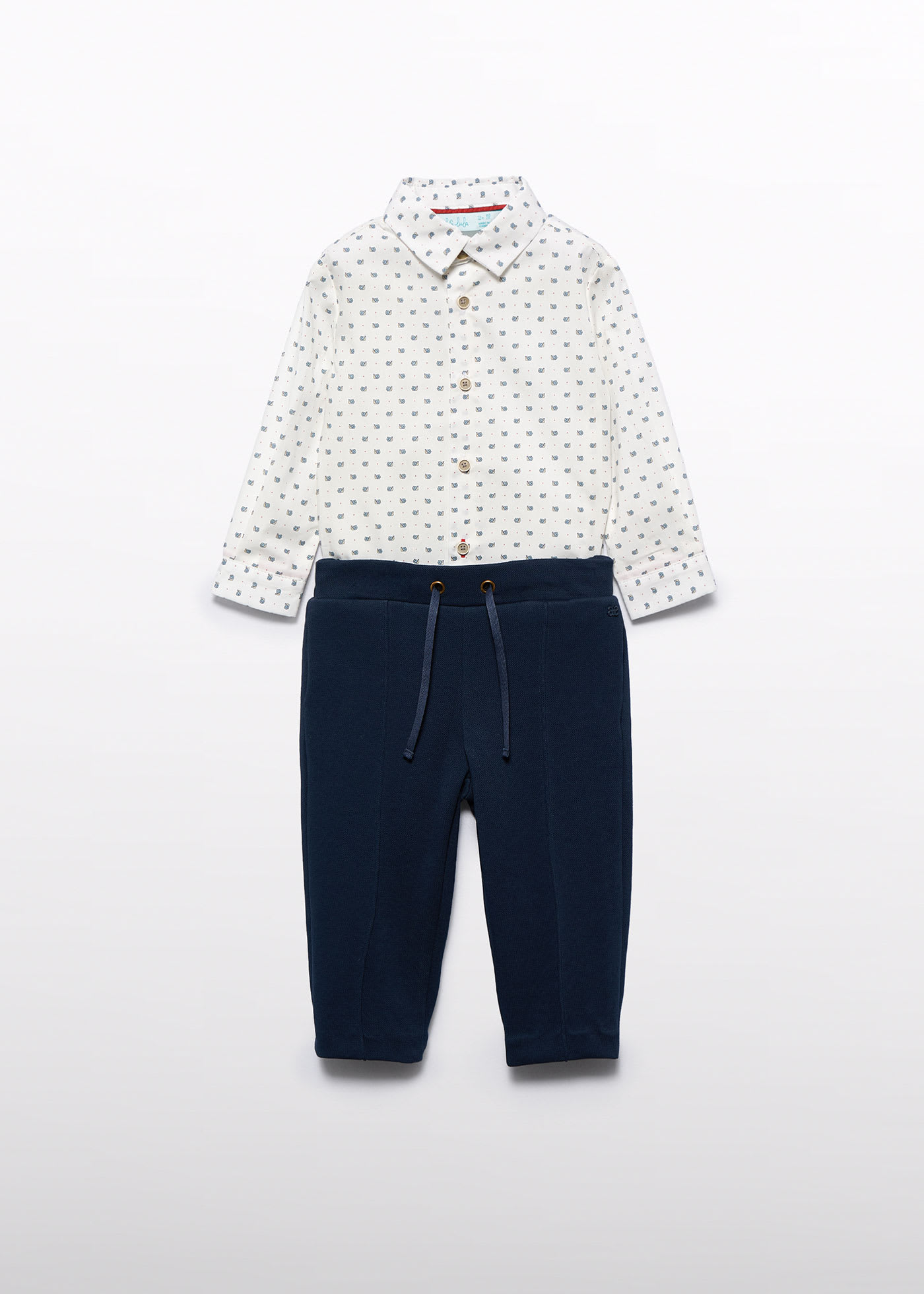 Boy Shirt Set with Pique Trousers